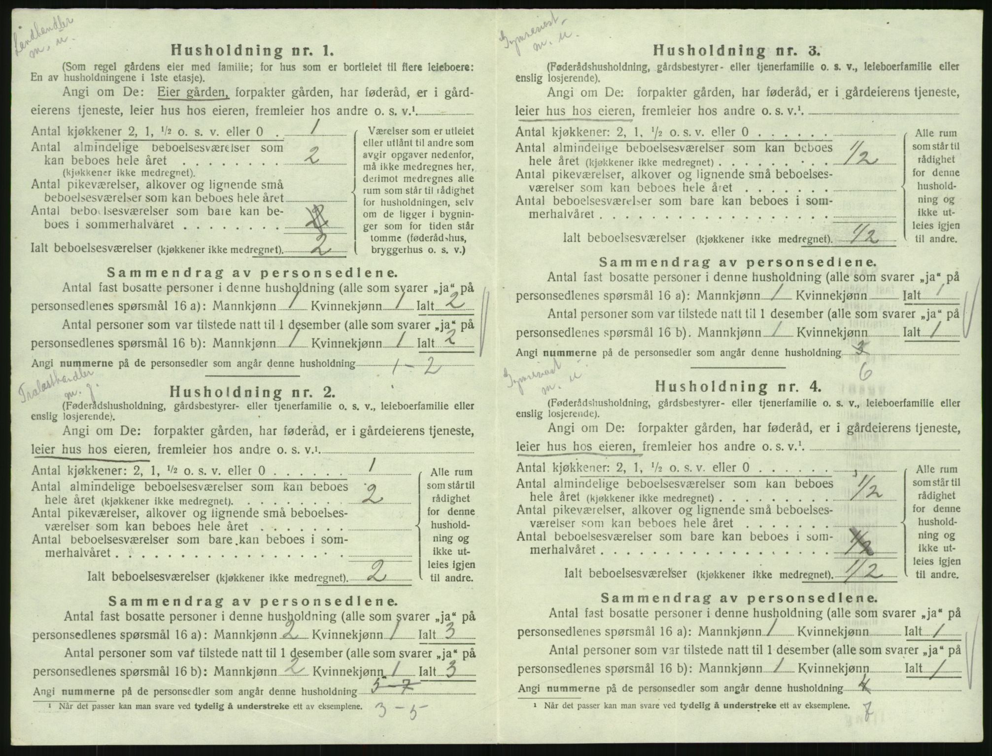 SAK, 1920 census for Hornnes, 1920, p. 334