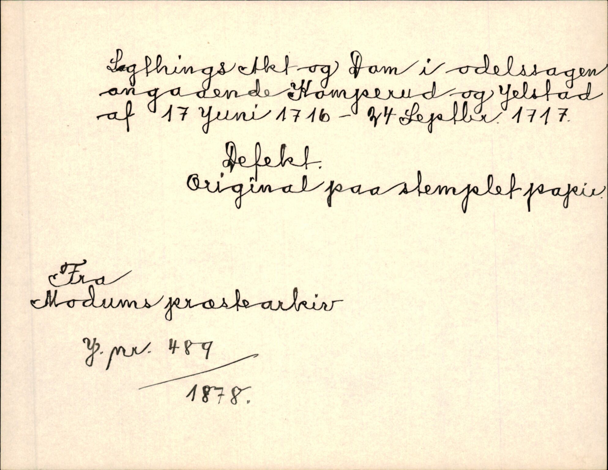 Riksarkivets diplomsamling, AV/RA-EA-5965/F35/F35k/L0002: Regestsedler: Prestearkiver fra Hedmark, Oppland, Buskerud og Vestfold, p. 243