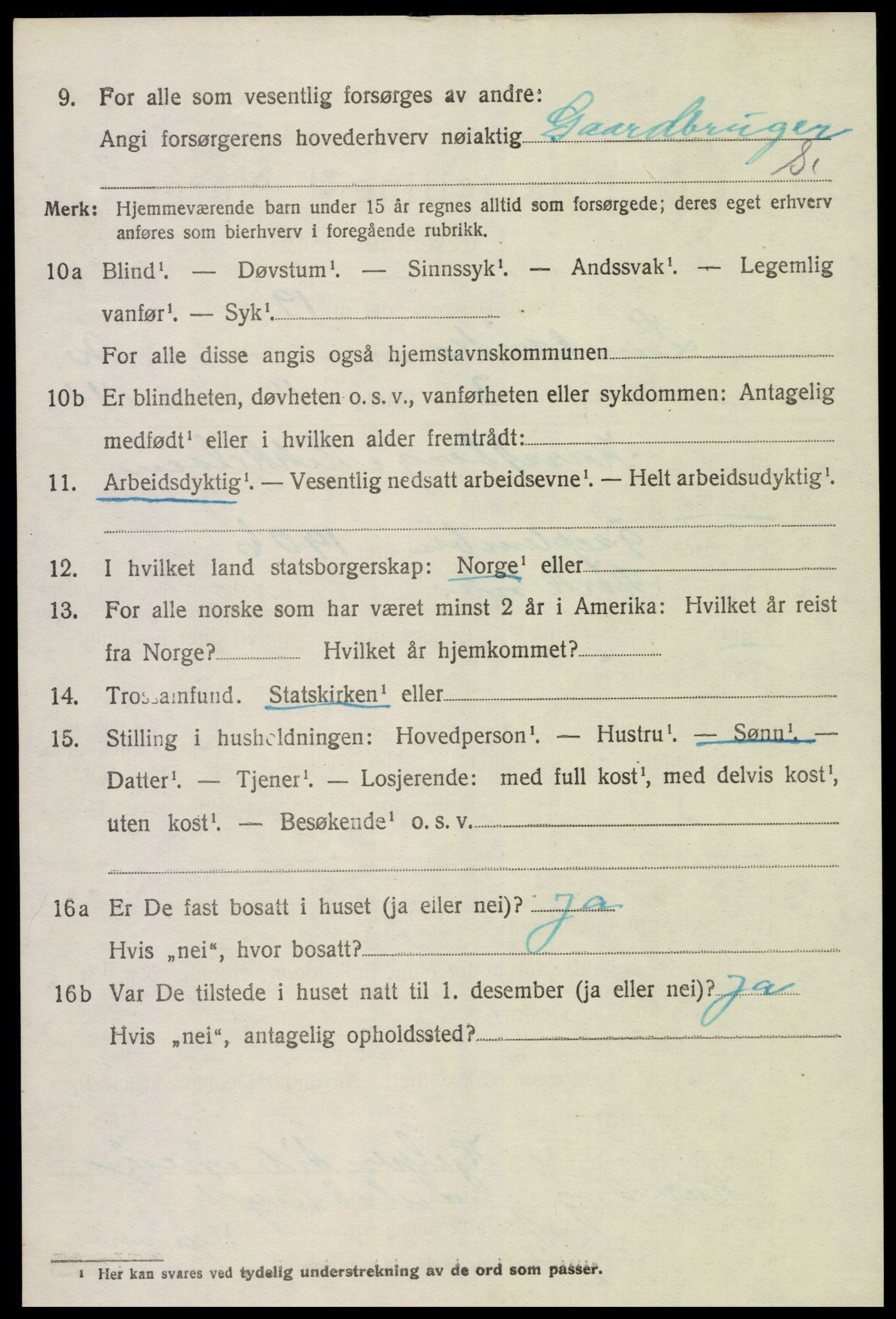 SAK, 1920 census for Landvik, 1920, p. 1809