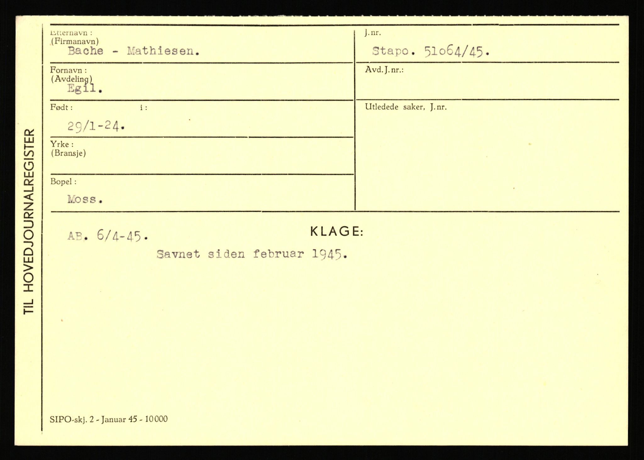 Statspolitiet - Hovedkontoret / Osloavdelingen, AV/RA-S-1329/C/Ca/L0002: Arneberg - Brand, 1943-1945, p. 922