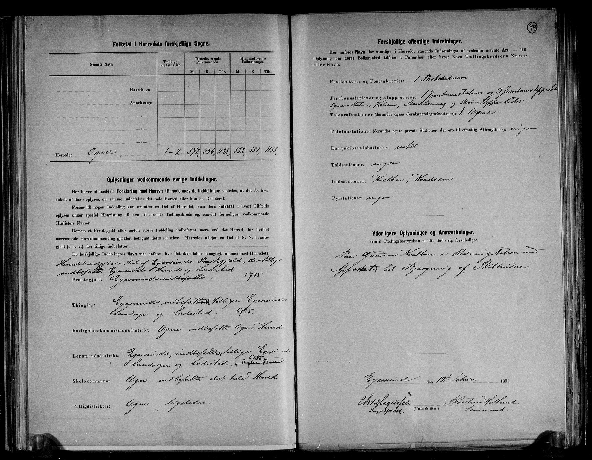 RA, 1891 census for 1117 Ogna, 1891, p. 3