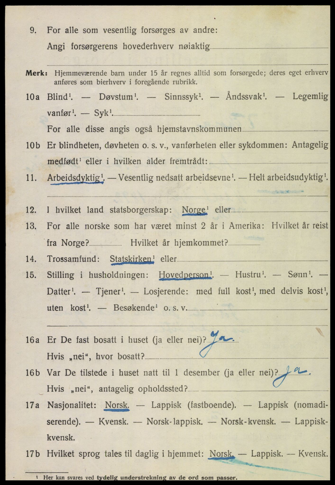 SAT, 1920 census for Vikna, 1920, p. 6442