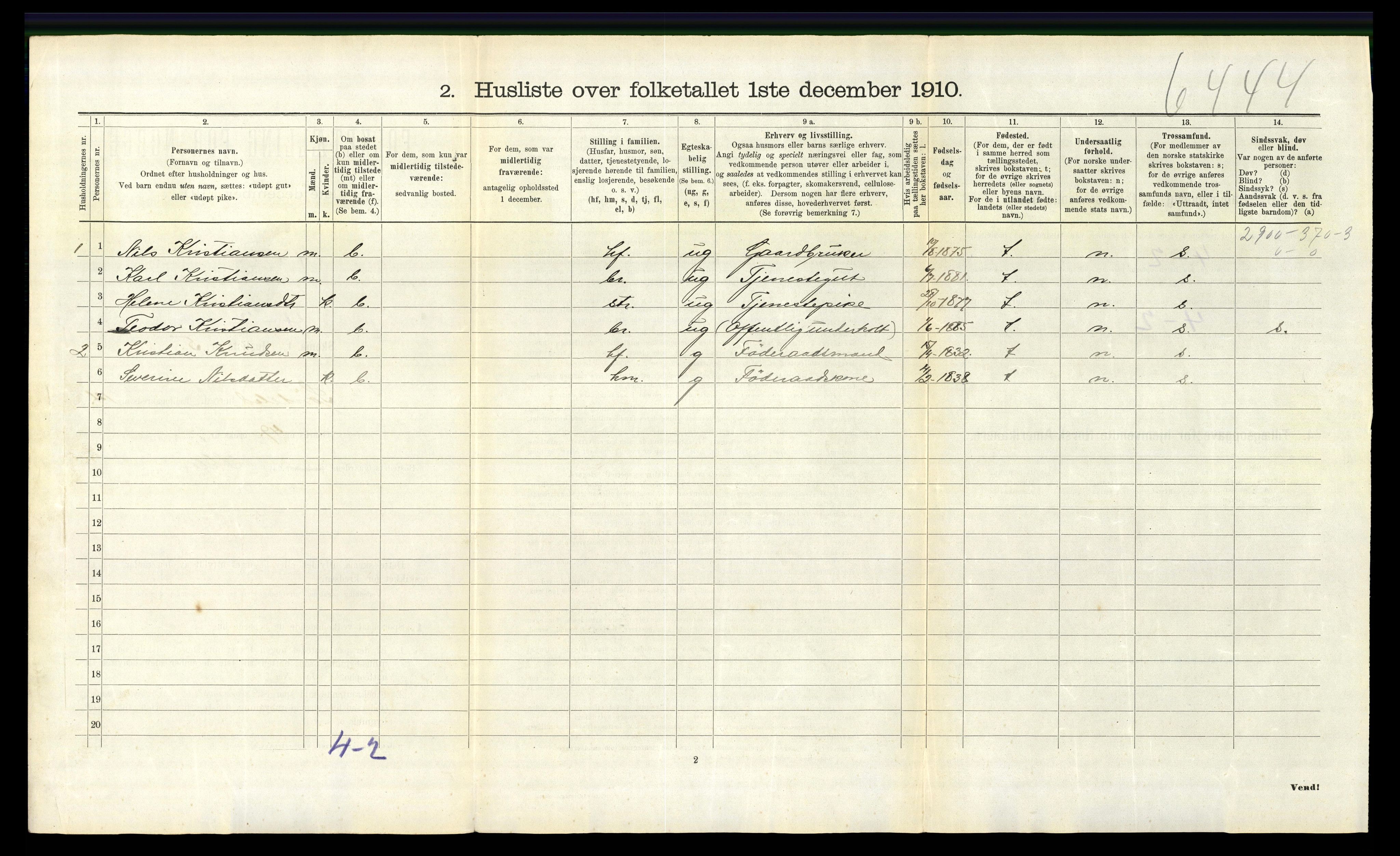 RA, 1910 census for Søndeled, 1910, p. 1049