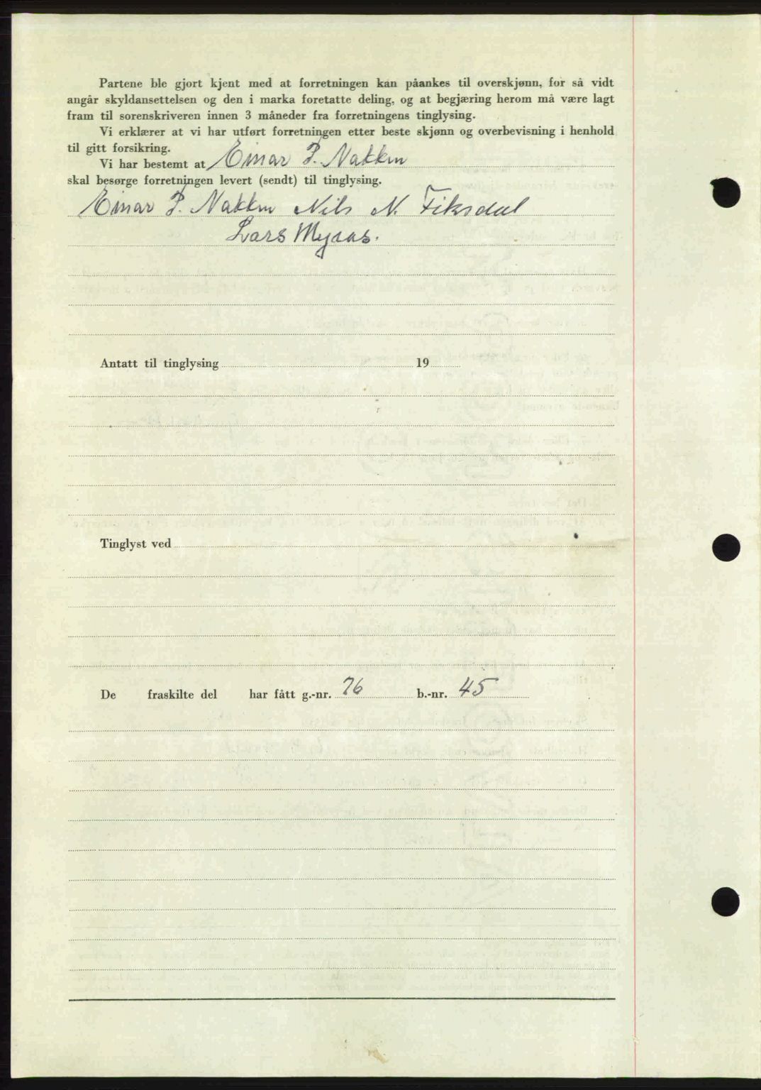 Romsdal sorenskriveri, SAT/A-4149/1/2/2C: Mortgage book no. A24, 1947-1947, Diary no: : 3138/1947