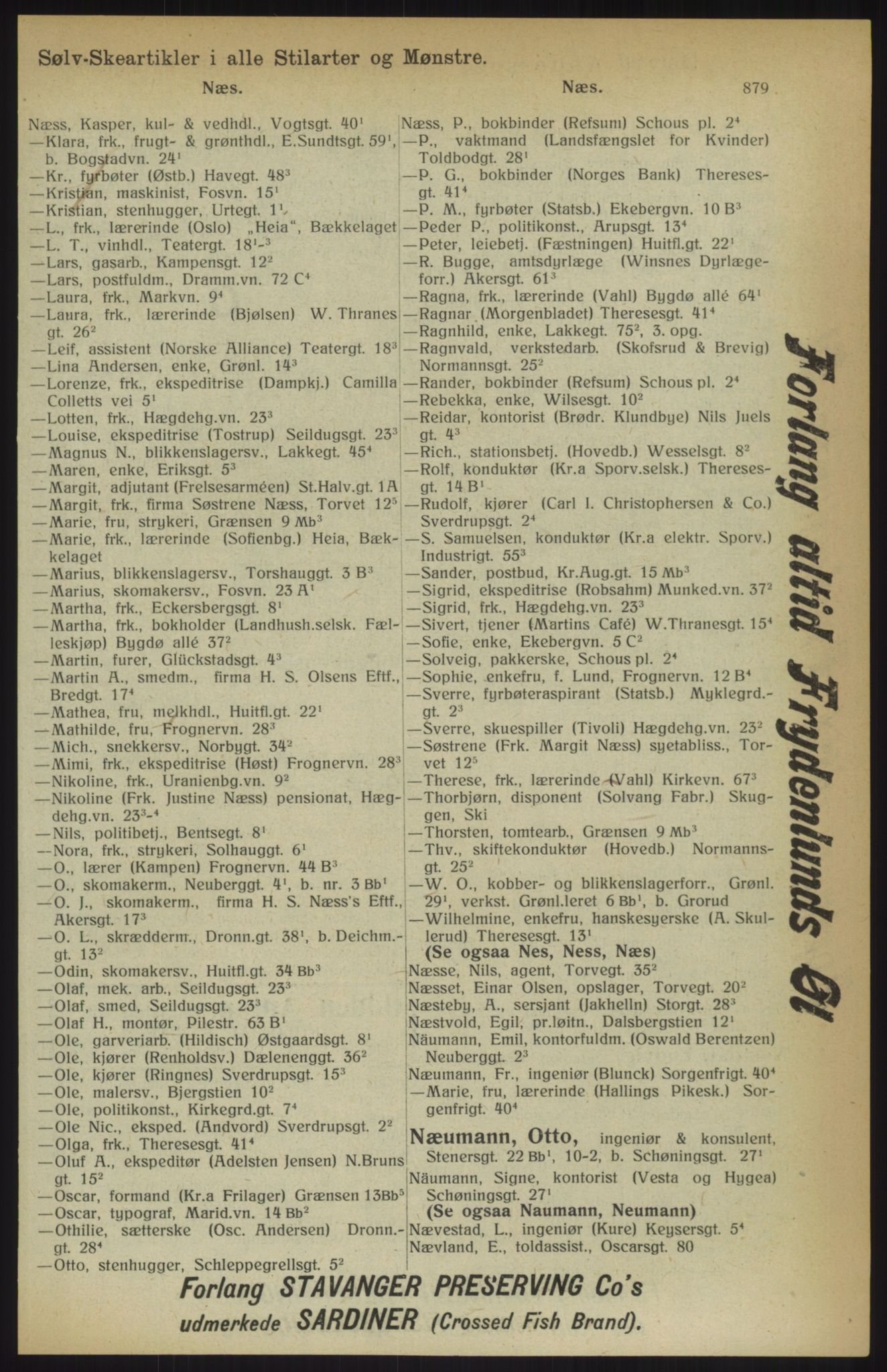Kristiania/Oslo adressebok, PUBL/-, 1914, p. 879