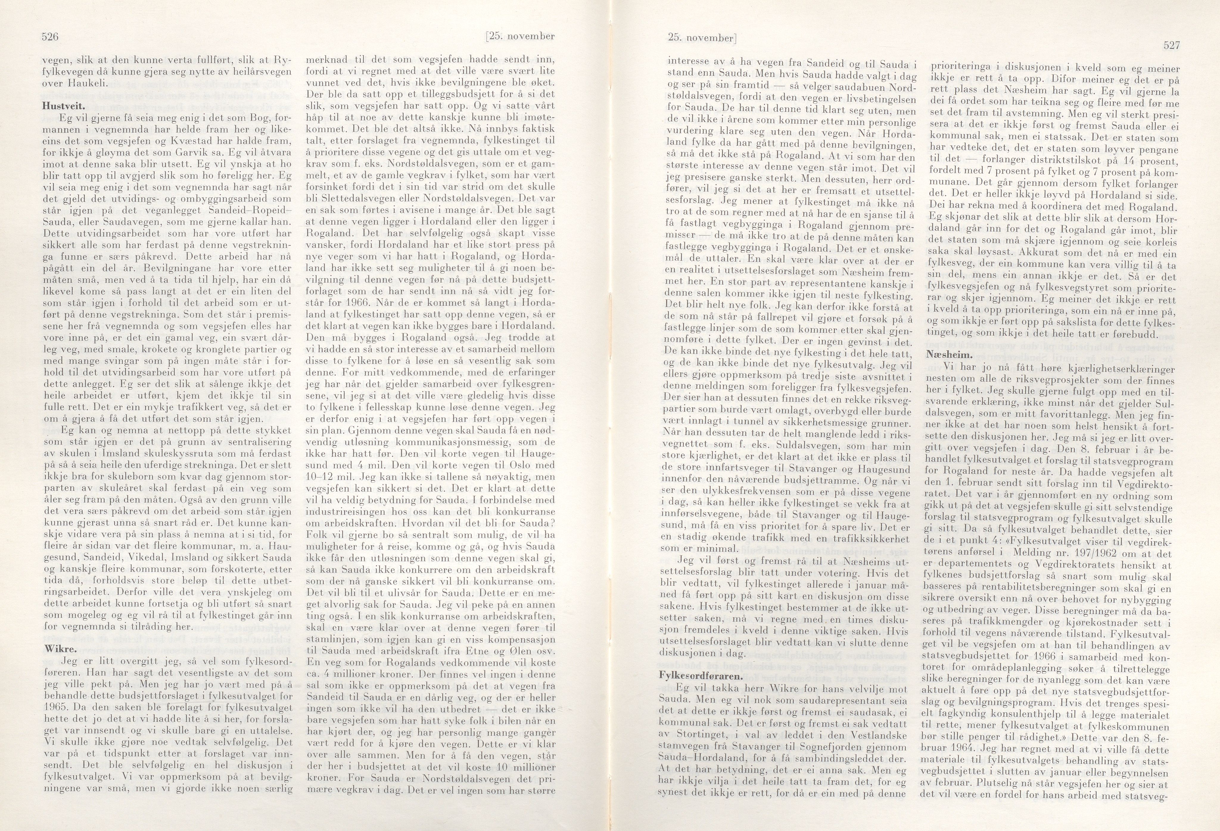 Rogaland fylkeskommune - Fylkesrådmannen , IKAR/A-900/A/Aa/Aaa/L0084: Møtebok , 1964, p. 526-527