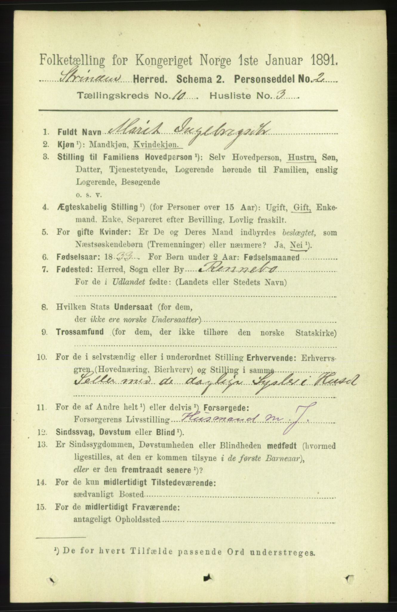 RA, 1891 census for 1660 Strinda, 1891, p. 8942