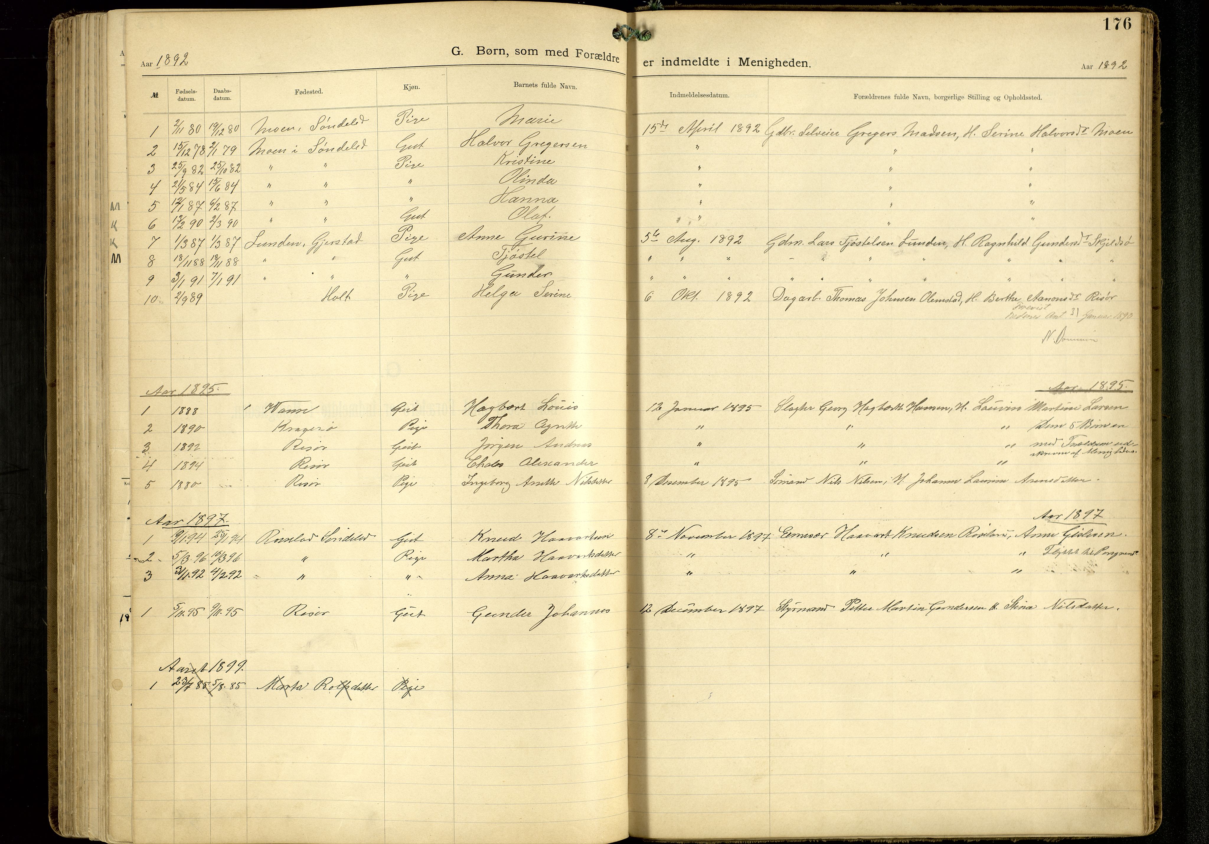 Den evangelisk-lutherske frimenighet, Risør, AV/SAK-1292-0007/F/Fa/L0002: Dissenter register no. F 18, 1892-1954, p. 176