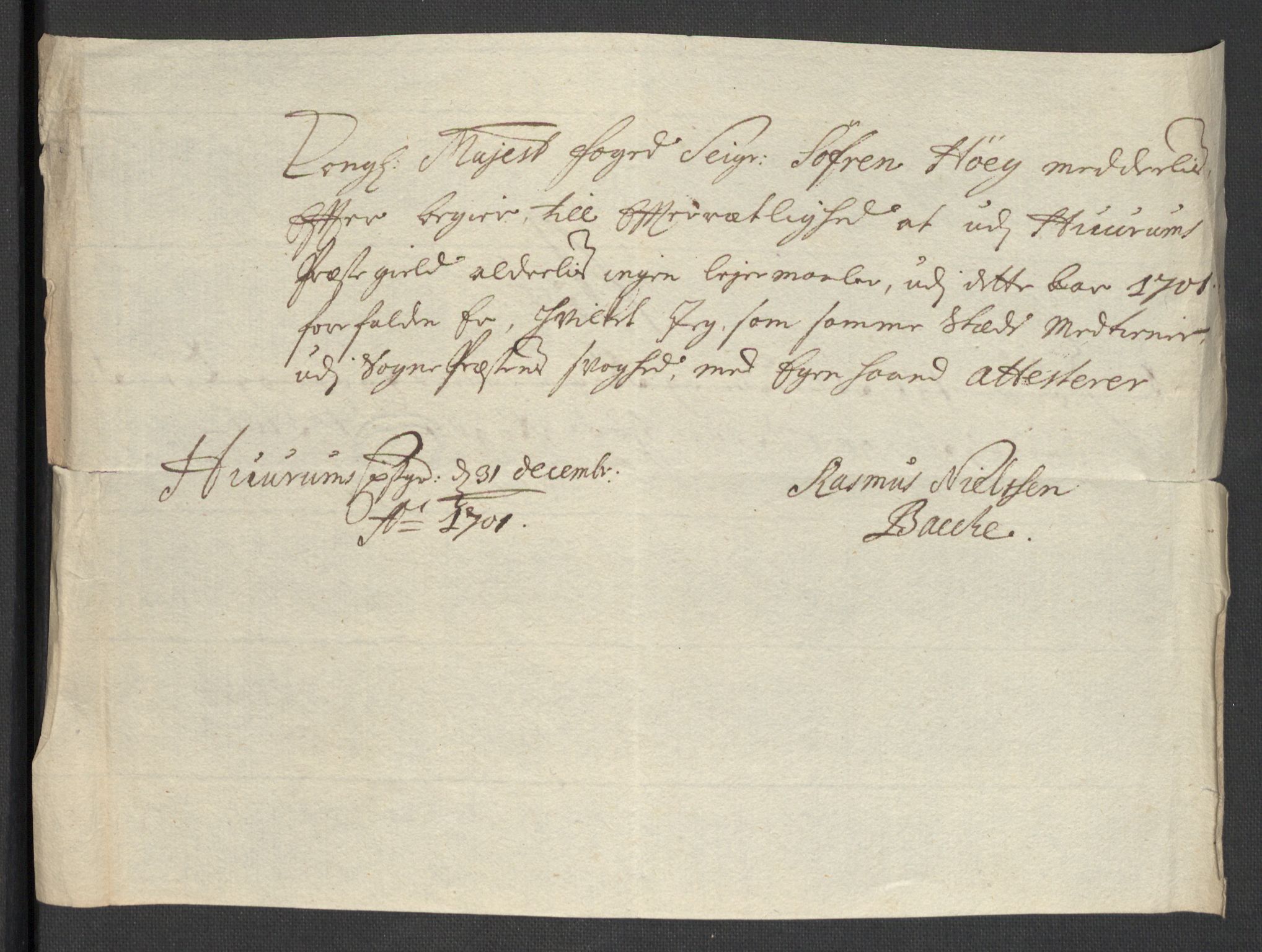 Rentekammeret inntil 1814, Reviderte regnskaper, Fogderegnskap, RA/EA-4092/R30/L1697: Fogderegnskap Hurum, Røyken, Eiker og Lier, 1700-1701, p. 252