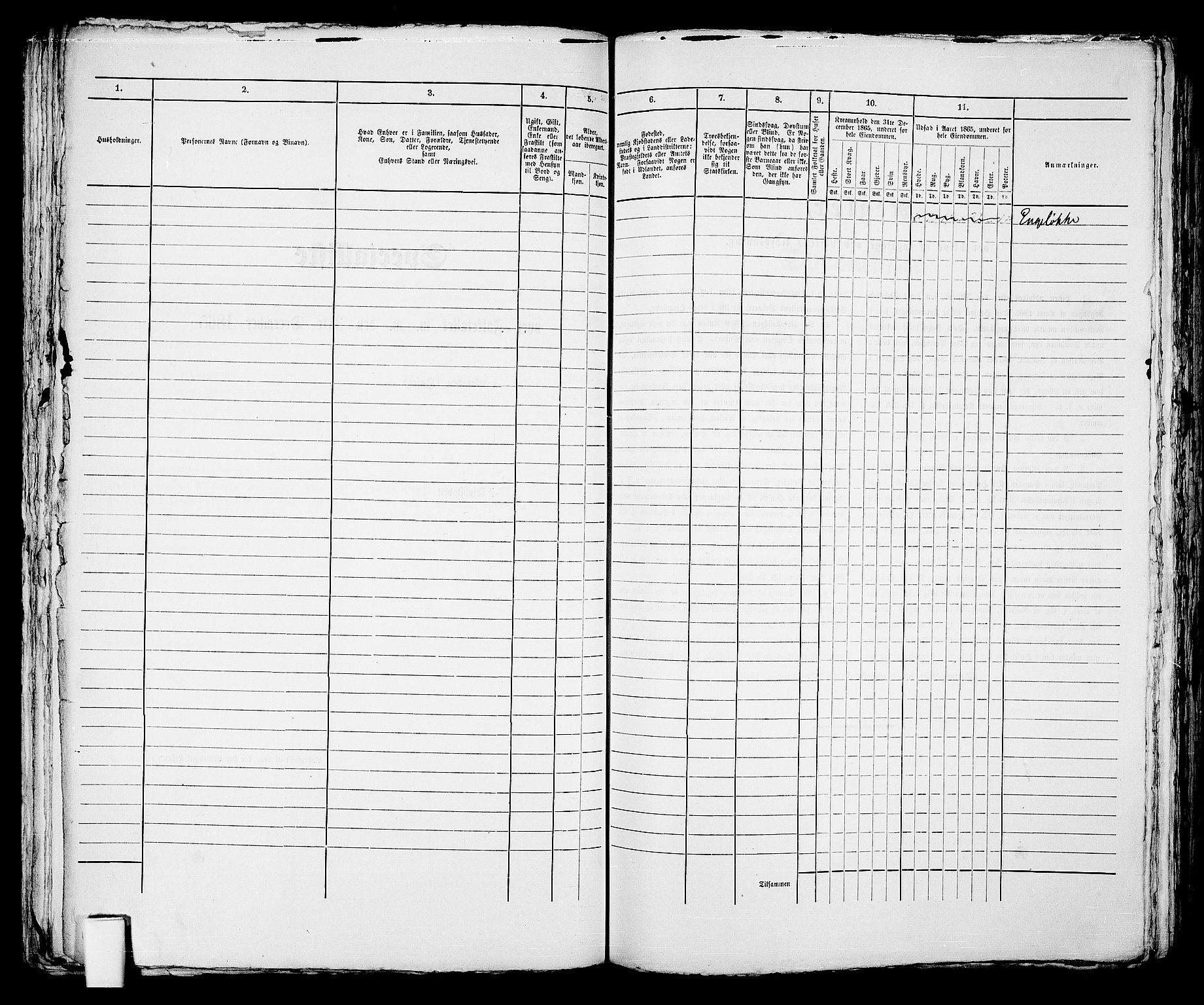 RA, 1865 census for Skien, 1865, p. 537