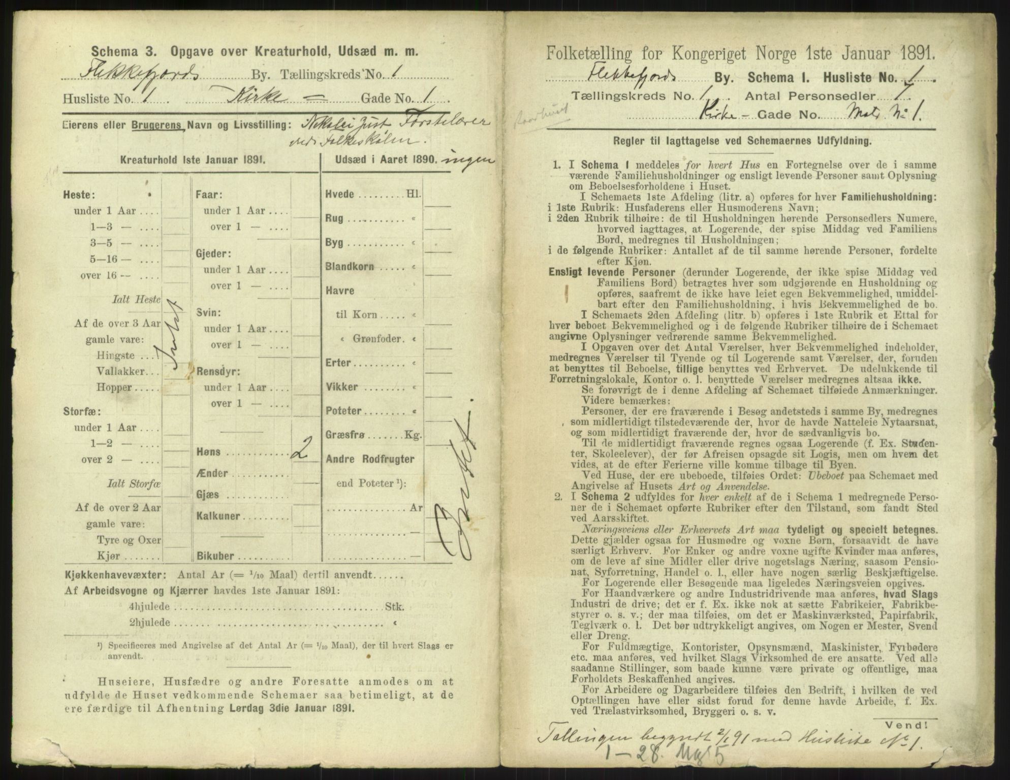 RA, 1891 census for 1004 Flekkefjord, 1891, p. 40