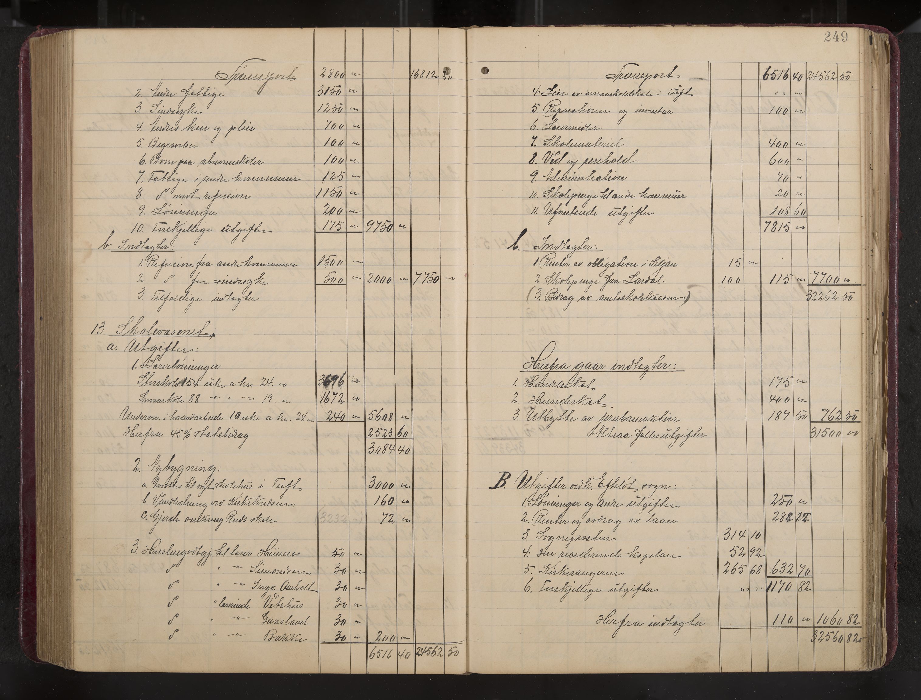 Ytre Sandsvær formannskap og sentraladministrasjon, IKAK/0629021/A/Aa/L0001: Møtebok med register, 1902-1919, p. 249