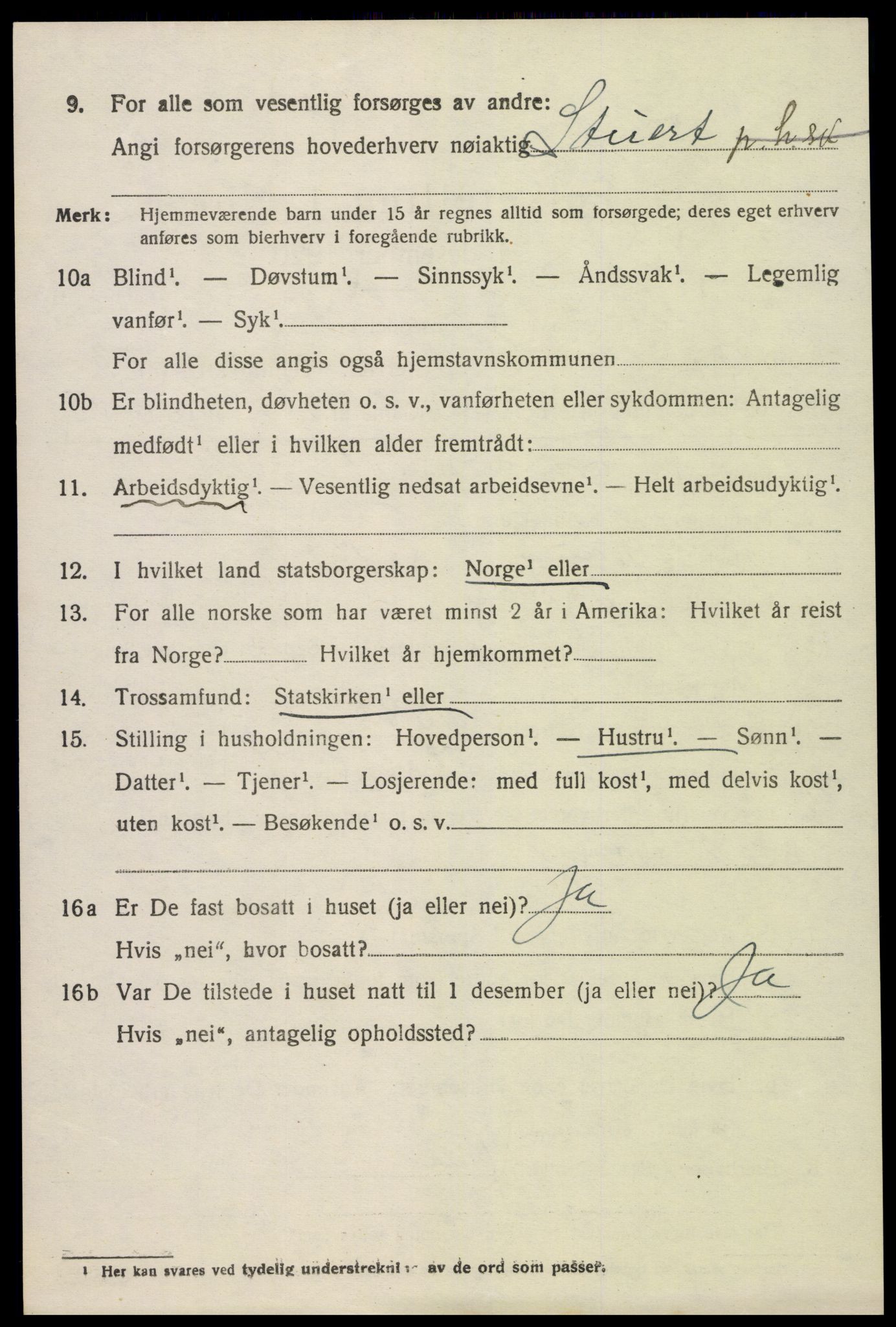 SAK, 1920 census for Dypvåg, 1920, p. 2306