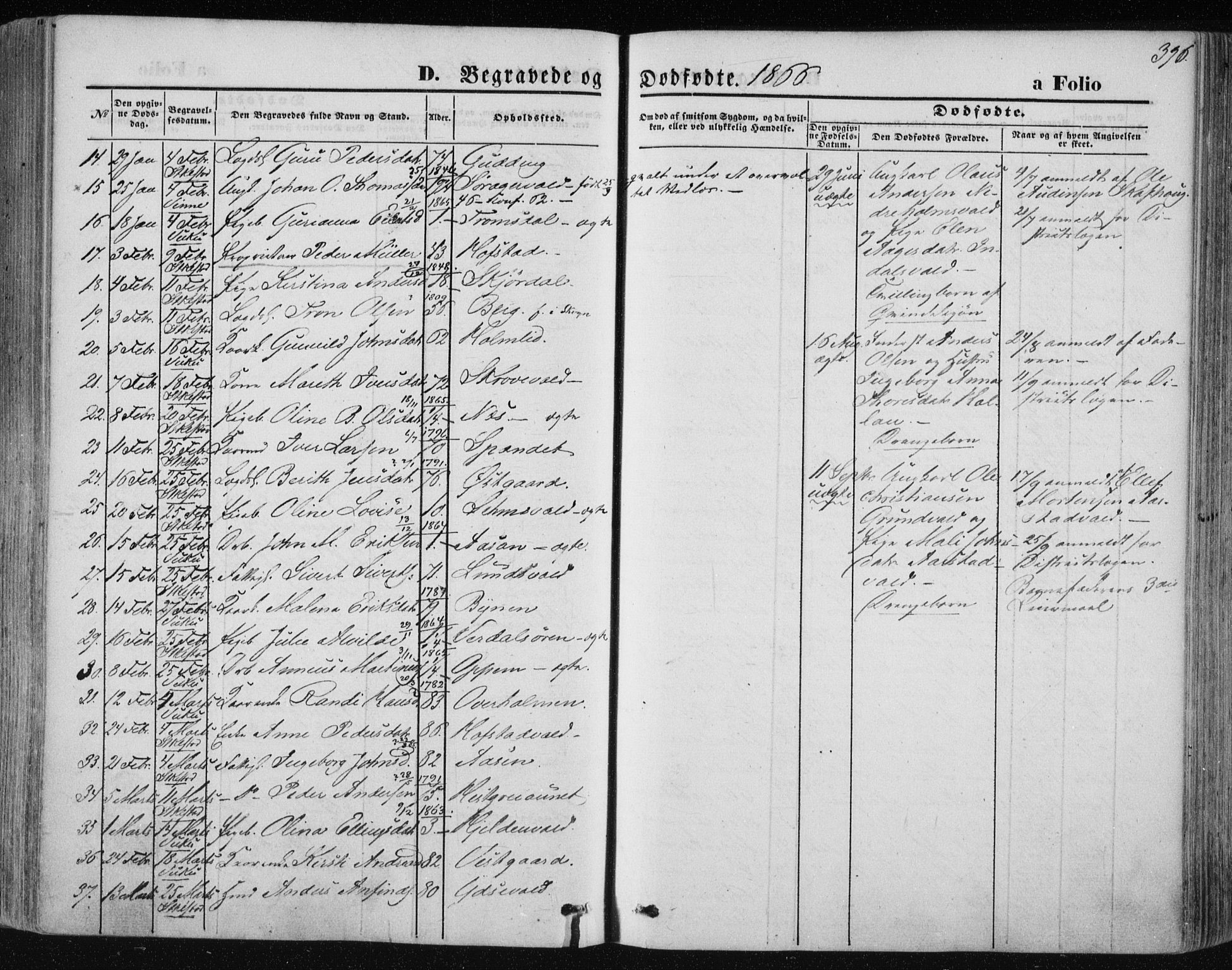 Ministerialprotokoller, klokkerbøker og fødselsregistre - Nord-Trøndelag, SAT/A-1458/723/L0241: Parish register (official) no. 723A10, 1860-1869, p. 396