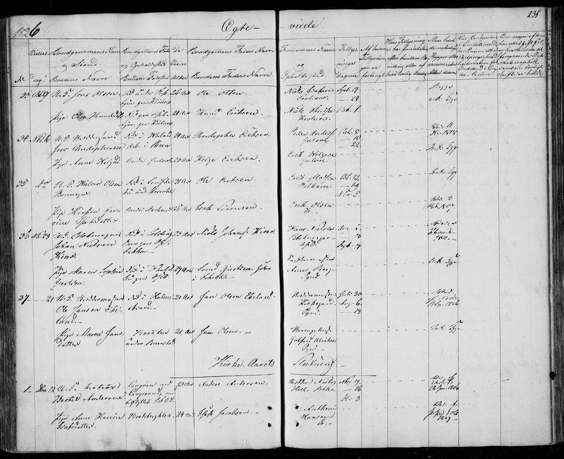Gjerpen kirkebøker, SAKO/A-265/F/Fa/L0005: Parish register (official) no. I 5, 1823-1829, p. 235