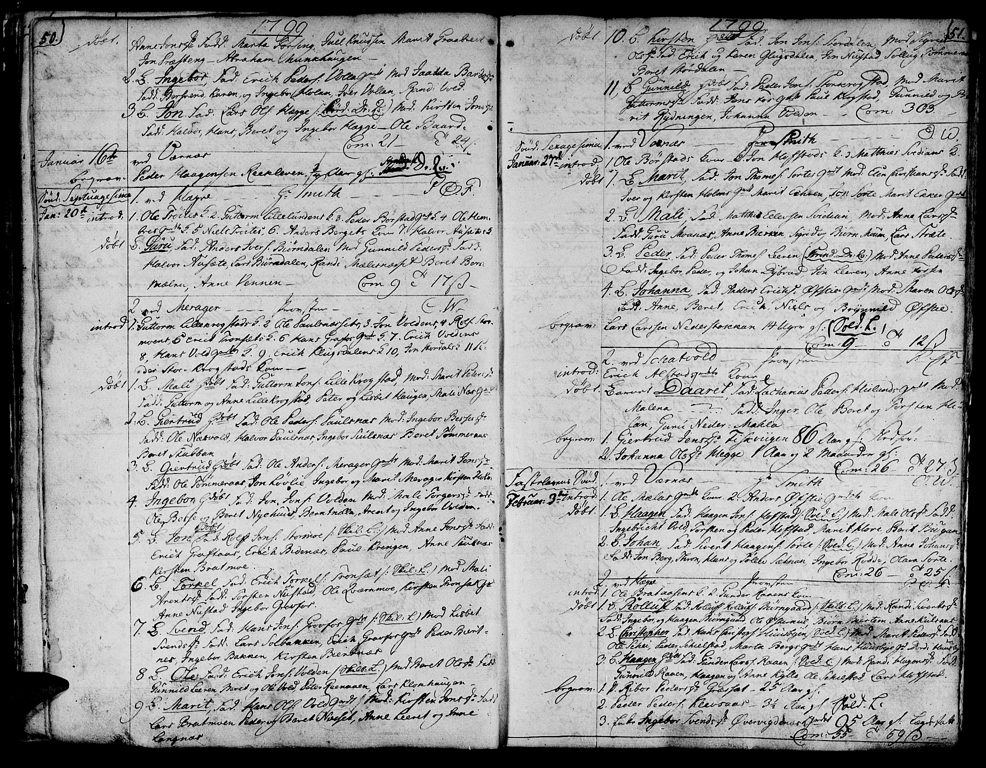 Ministerialprotokoller, klokkerbøker og fødselsregistre - Nord-Trøndelag, SAT/A-1458/709/L0060: Parish register (official) no. 709A07, 1797-1815, p. 50-51