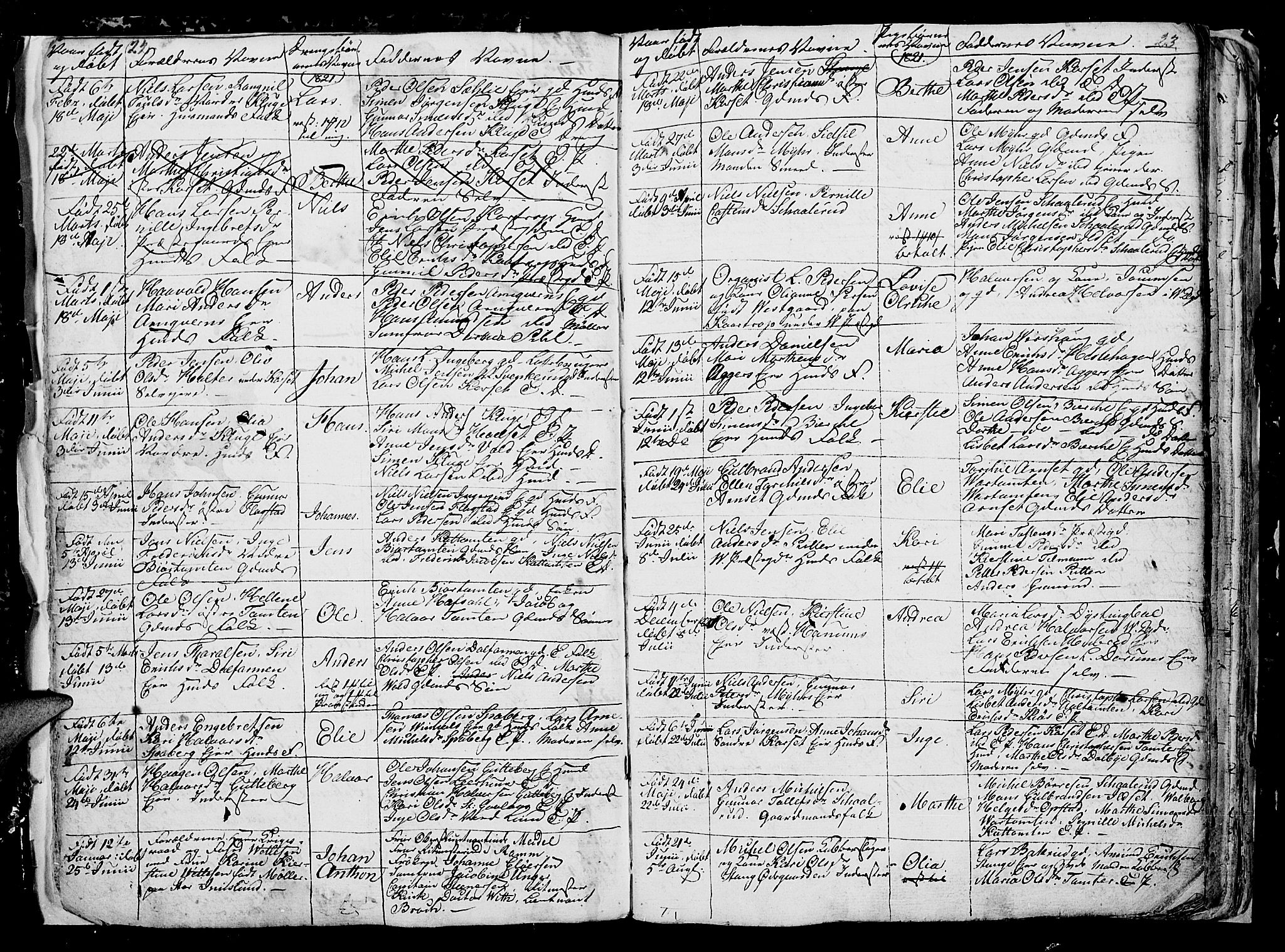 Vang prestekontor, Hedmark, AV/SAH-PREST-008/H/Ha/Hab/L0006: Parish register (copy) no. 6, 1819-1832, p. 22-23