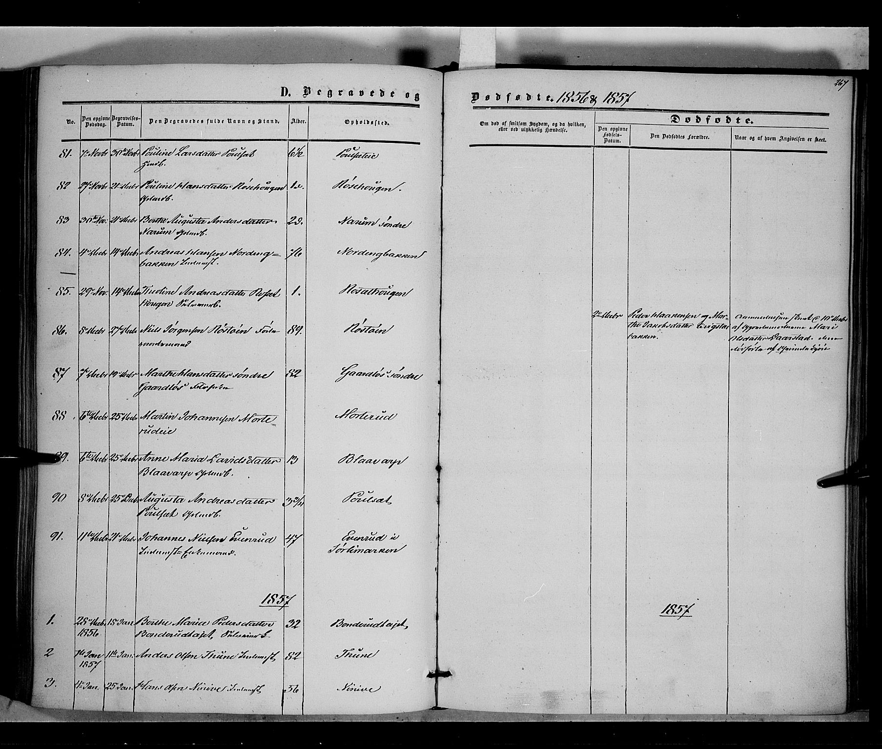 Vestre Toten prestekontor, SAH/PREST-108/H/Ha/Haa/L0006: Parish register (official) no. 6, 1856-1861, p. 267