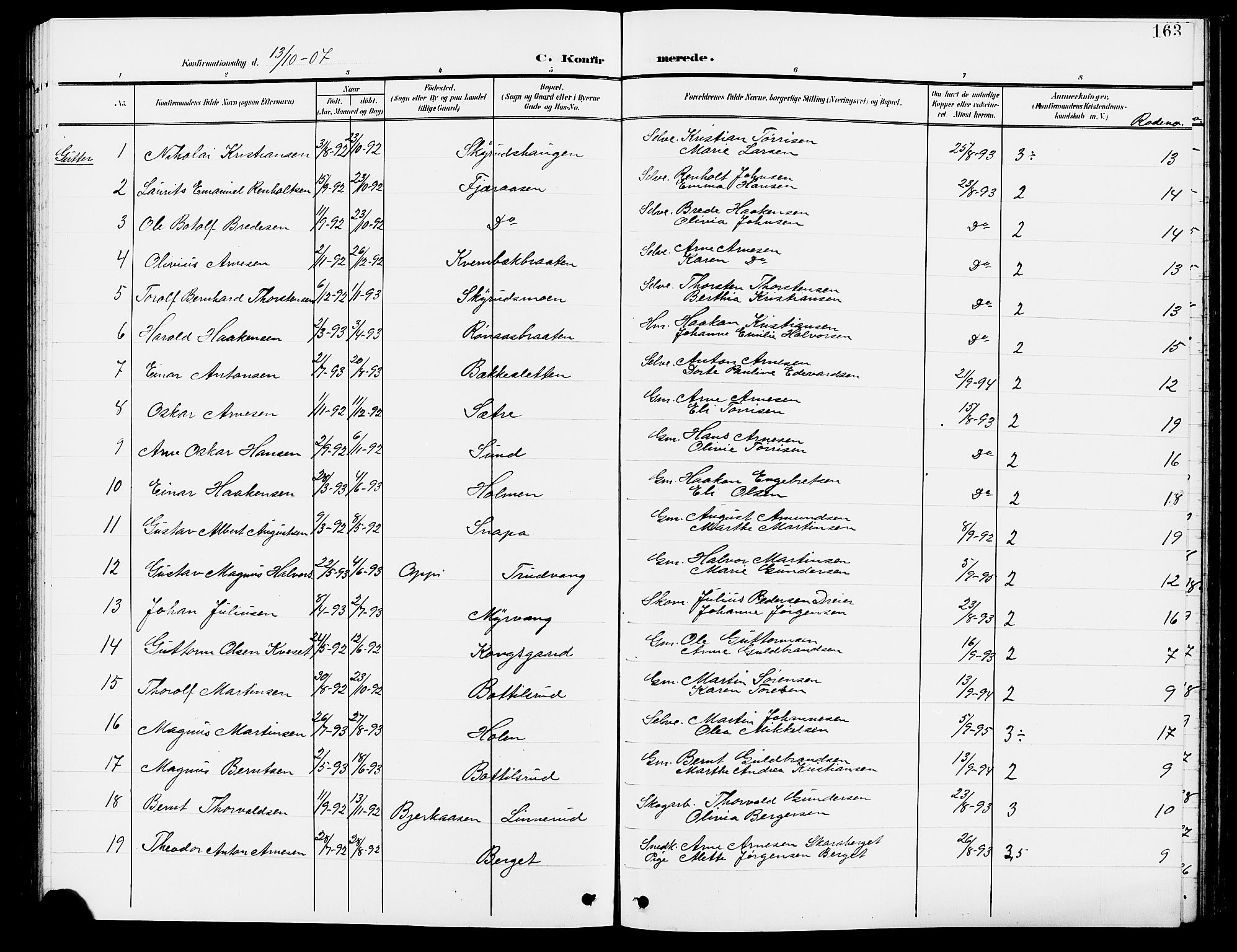 Grue prestekontor, AV/SAH-PREST-036/H/Ha/Hab/L0005: Parish register (copy) no. 5, 1900-1909, p. 163