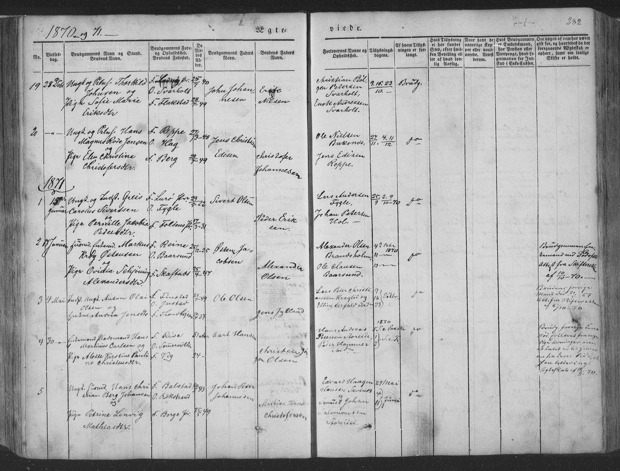 Ministerialprotokoller, klokkerbøker og fødselsregistre - Nordland, SAT/A-1459/881/L1165: Parish register (copy) no. 881C02, 1854-1876, p. 282