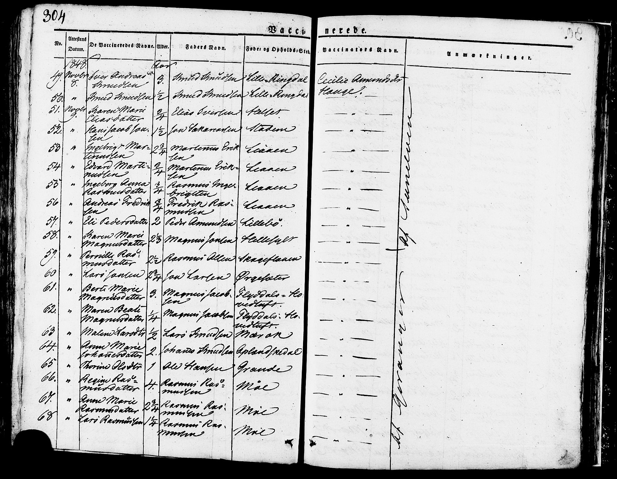 Ministerialprotokoller, klokkerbøker og fødselsregistre - Møre og Romsdal, AV/SAT-A-1454/517/L0221: Parish register (official) no. 517A01, 1827-1858, p. 304