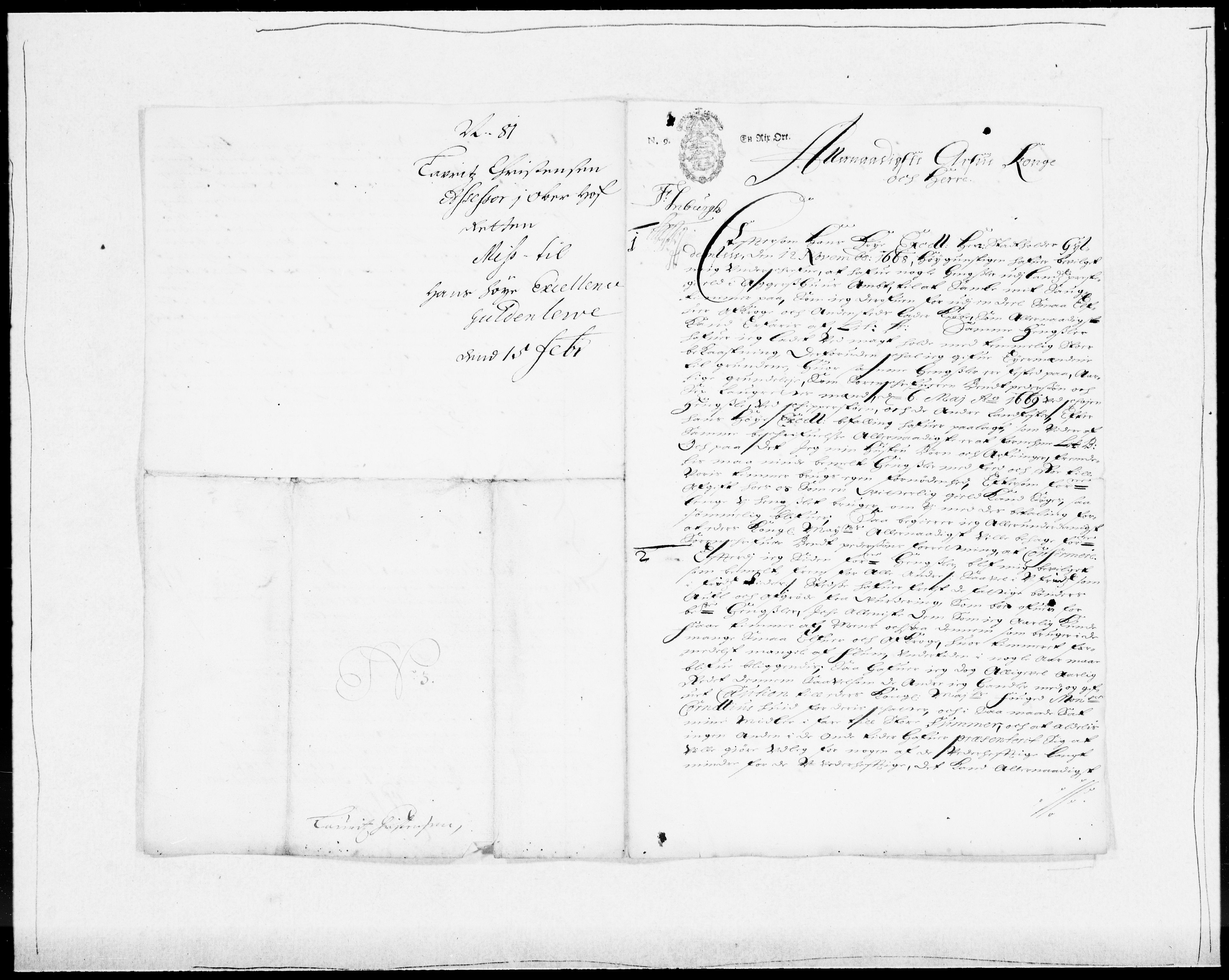 Danske Kanselli 1572-1799, RA/EA-3023/F/Fc/Fcc/Fcca/L0033: Norske innlegg 1572-1799, 1680-1681, p. 267
