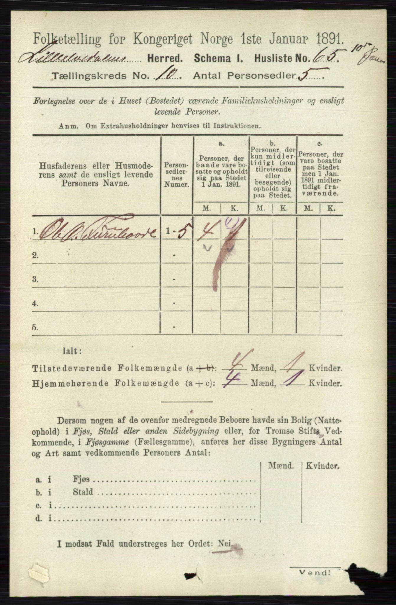 RA, 1891 census for 0438 Lille Elvedalen, 1891, p. 3418