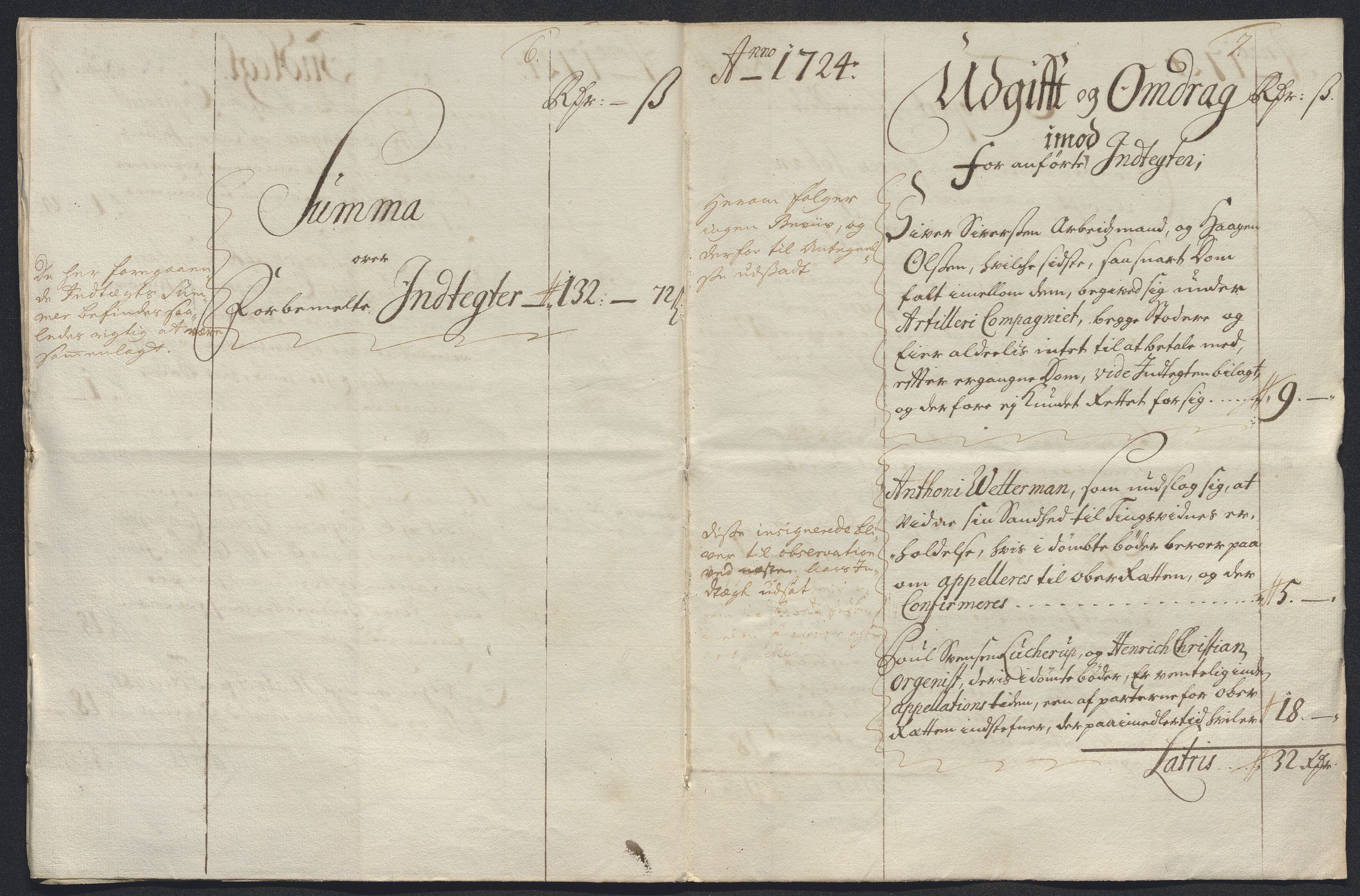 Rentekammeret inntil 1814, Reviderte regnskaper, Byregnskaper, AV/RA-EA-4066/R/Rm/L0286: [M19] Sikt og sakefall, 1719-1727, p. 323