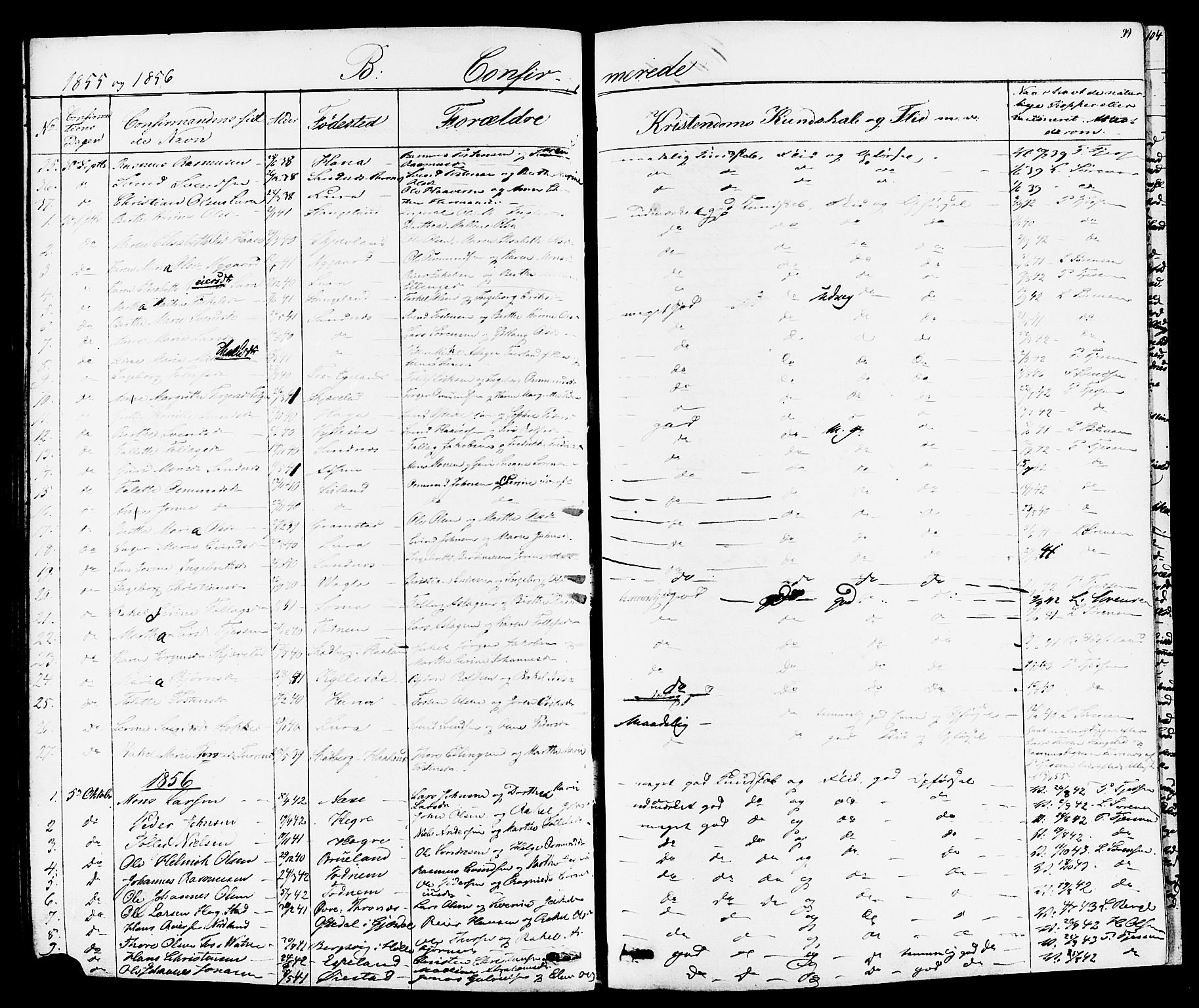 Høyland sokneprestkontor, SAST/A-101799/001/30BB/L0001: Parish register (copy) no. B 1, 1854-1873, p. 99