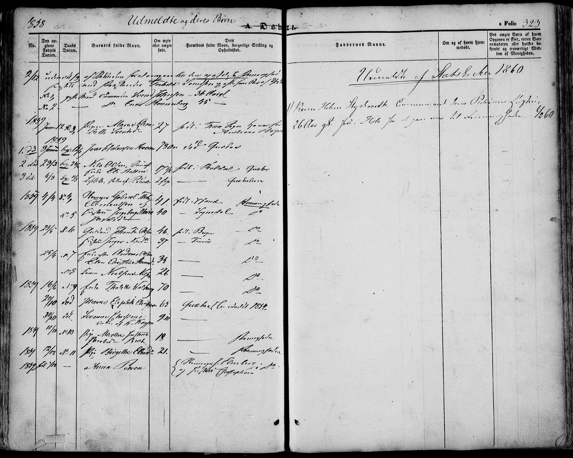 Domkirken sokneprestkontor, SAST/A-101812/001/30/30BA/L0016: Parish register (official) no. A 15, 1844-1854, p. 323
