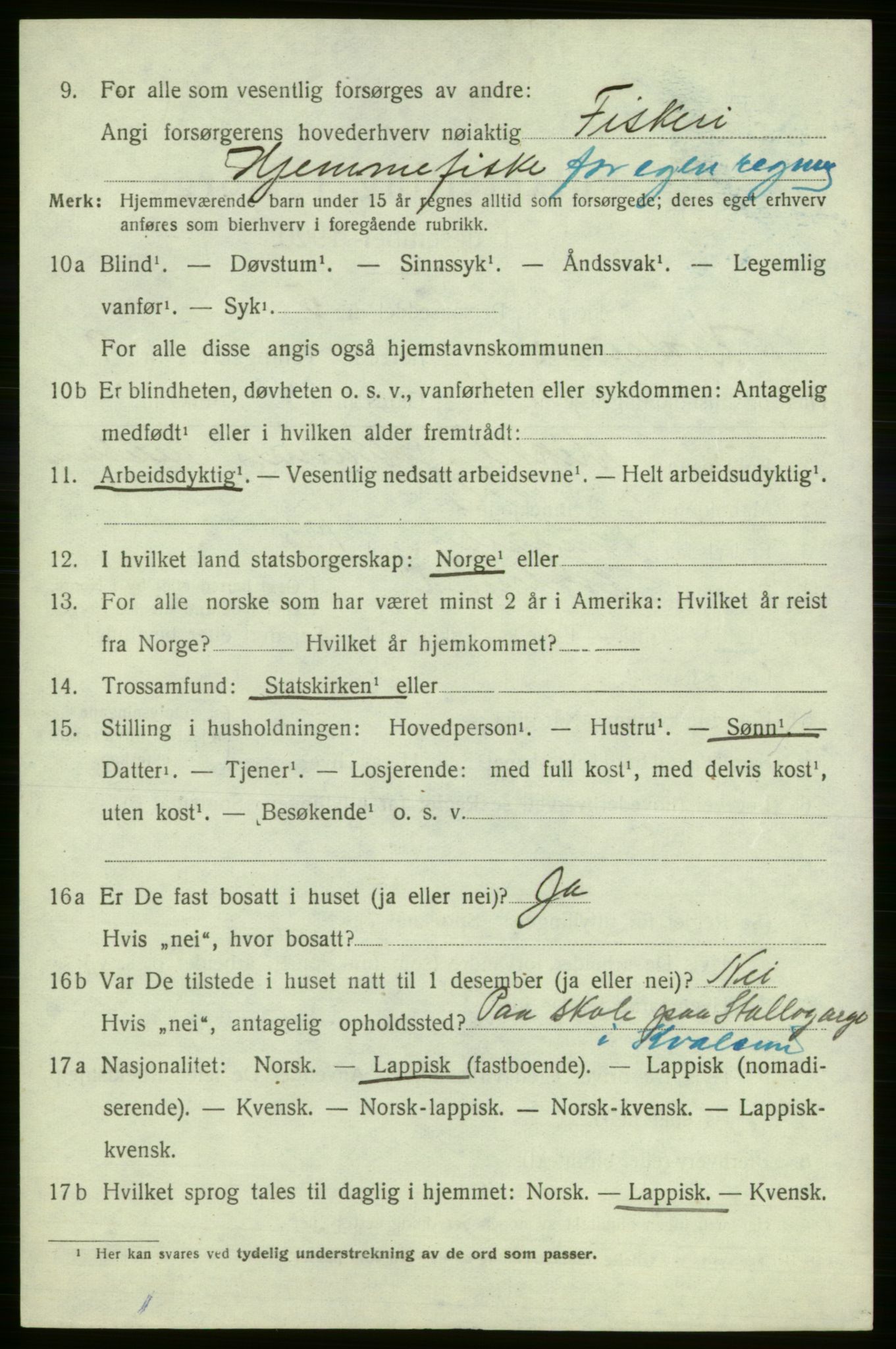 SATØ, 1920 census for , 1920, p. 2895