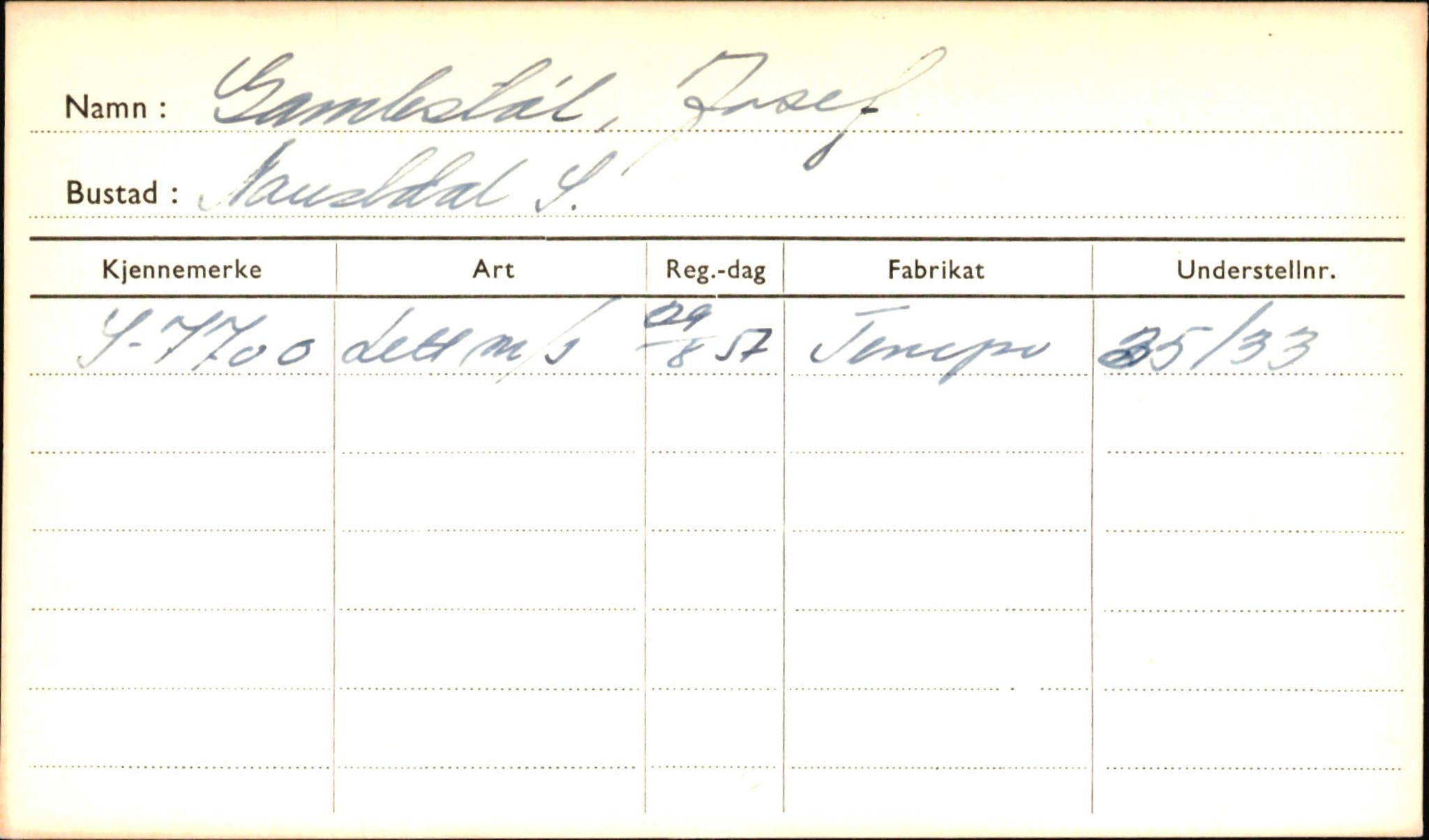 Statens vegvesen, Sogn og Fjordane vegkontor, AV/SAB-A-5301/4/F/L0001D: Eigarregister Fjordane til 1.6.1961, 1930-1961, p. 305