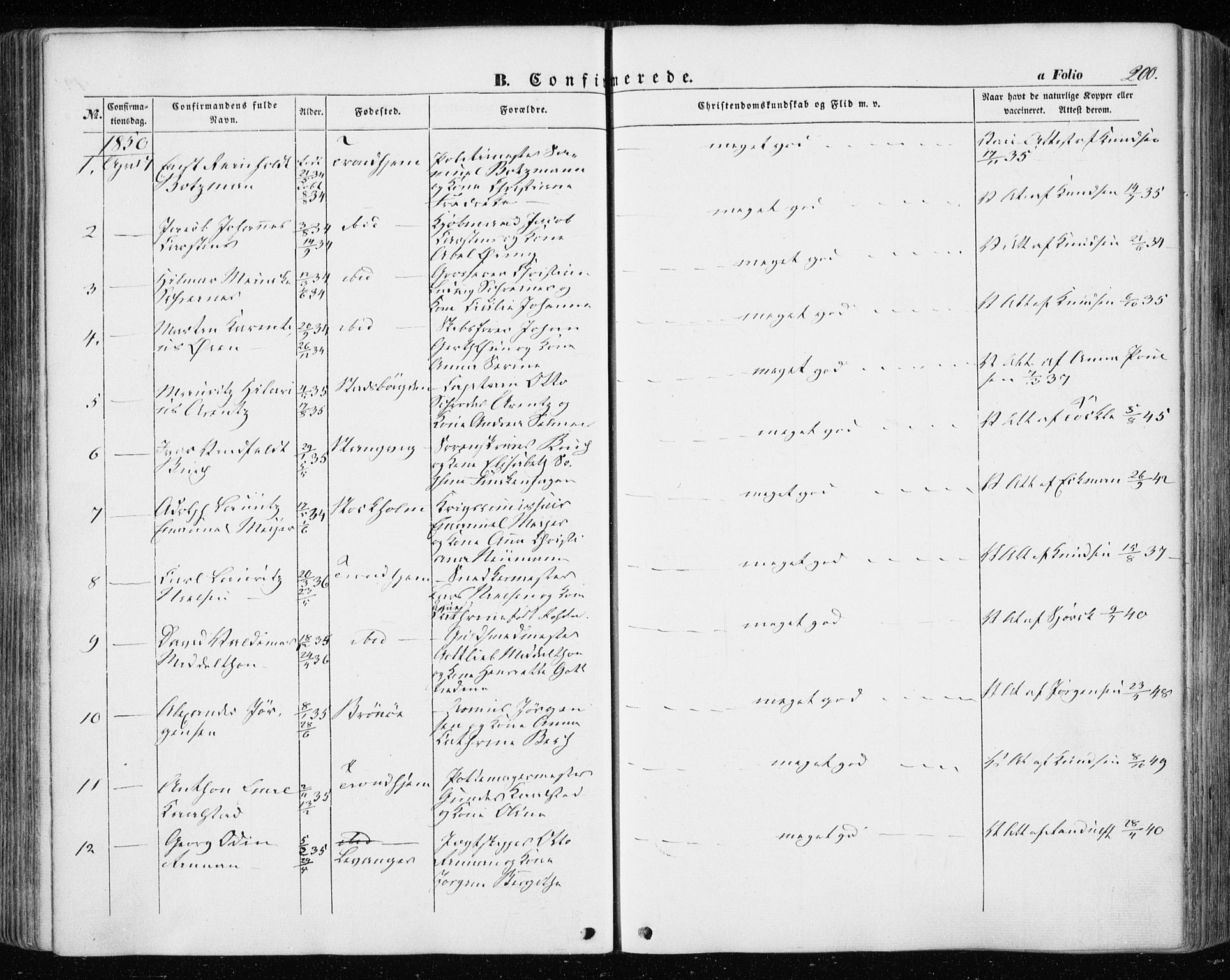 Ministerialprotokoller, klokkerbøker og fødselsregistre - Sør-Trøndelag, SAT/A-1456/601/L0051: Parish register (official) no. 601A19, 1848-1857, p. 200