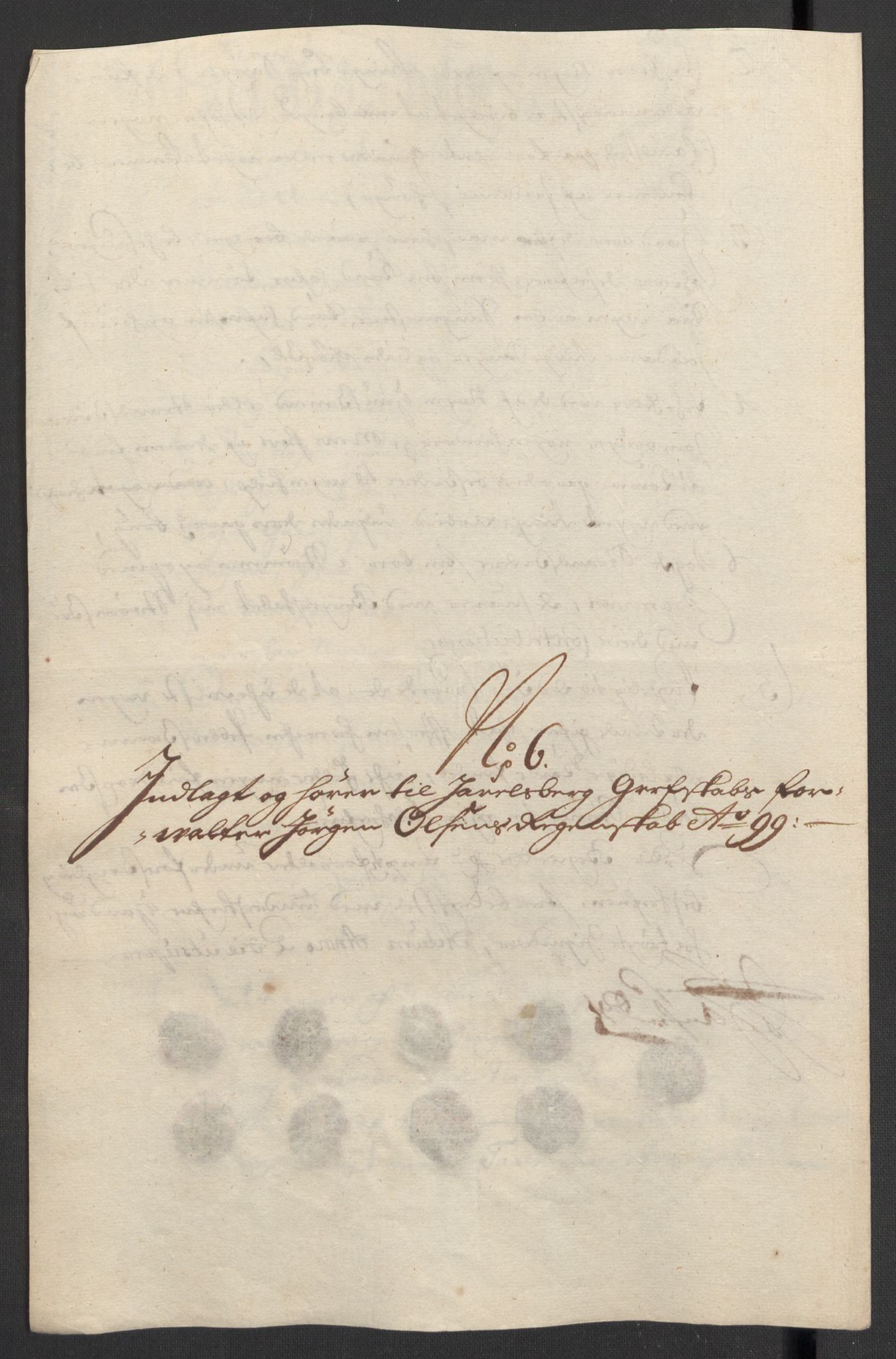 Rentekammeret inntil 1814, Reviderte regnskaper, Fogderegnskap, AV/RA-EA-4092/R32/L1868: Fogderegnskap Jarlsberg grevskap, 1697-1699, p. 280