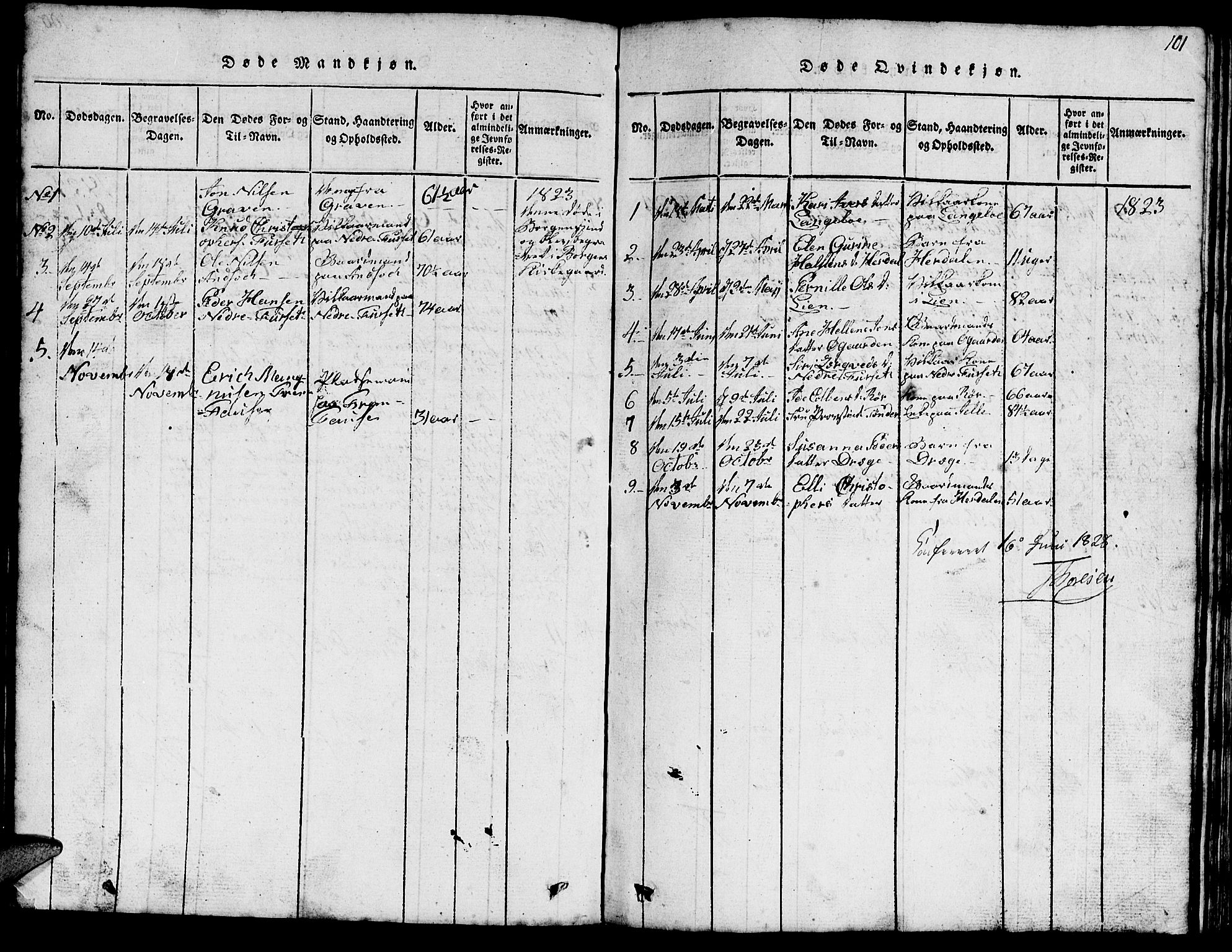 Ministerialprotokoller, klokkerbøker og fødselsregistre - Møre og Romsdal, SAT/A-1454/520/L0289: Parish register (copy) no. 520C01, 1817-1837, p. 101