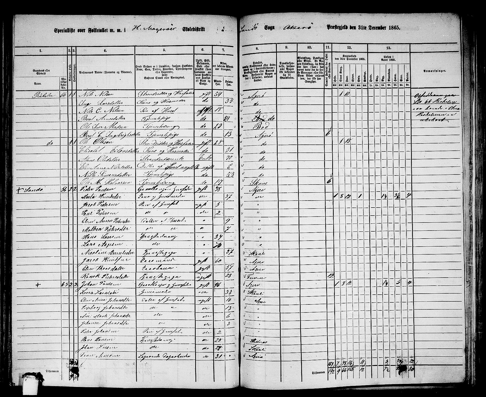 RA, 1865 census for Aukra, 1865, p. 111