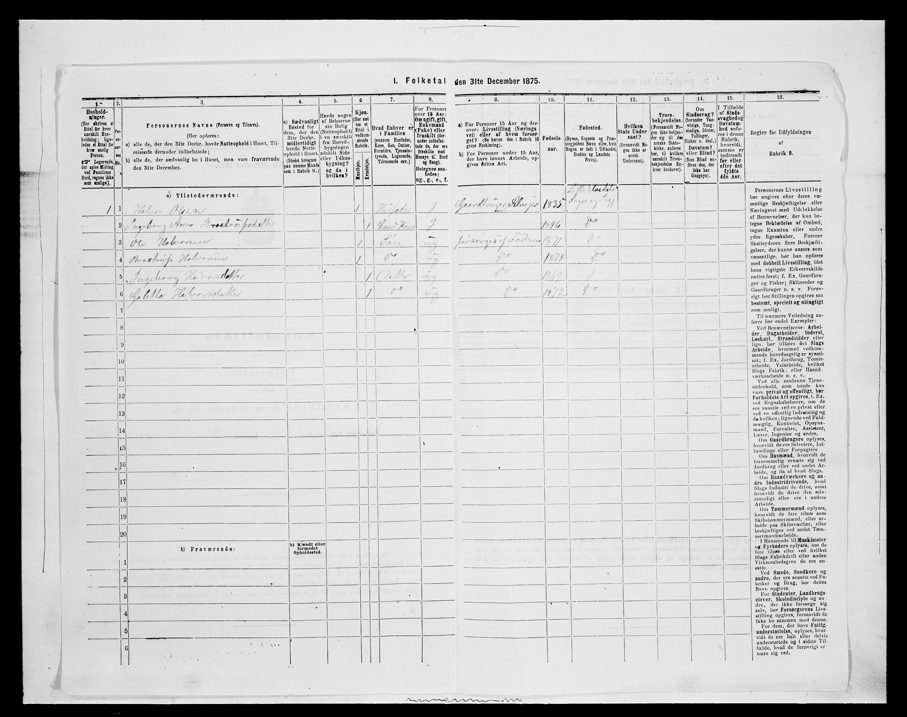 SAH, 1875 census for 0438P Lille Elvedalen, 1875, p. 218