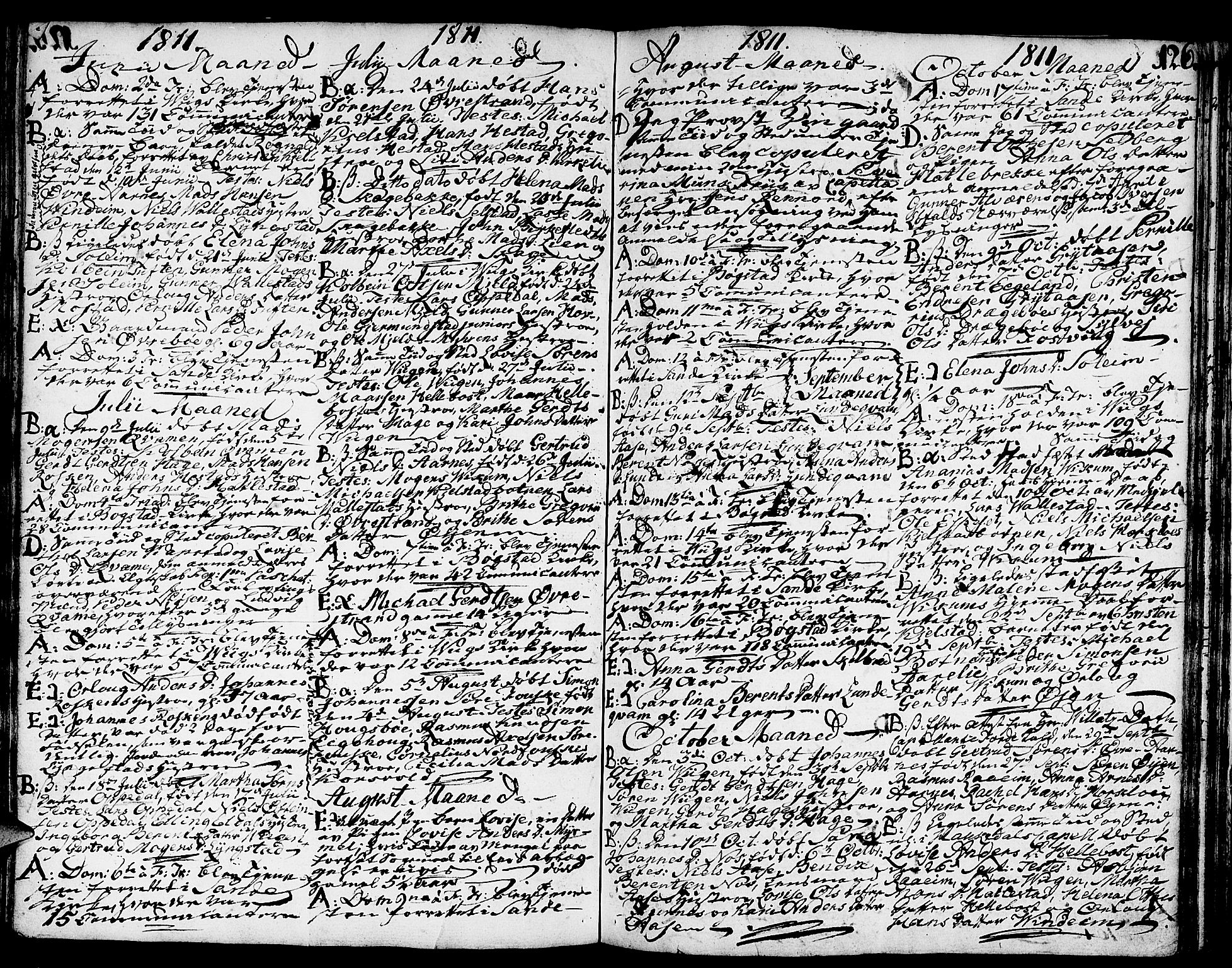 Gaular sokneprestembete, SAB/A-80001/H/Haa: Parish register (official) no. A 2, 1785-1821, p. 126