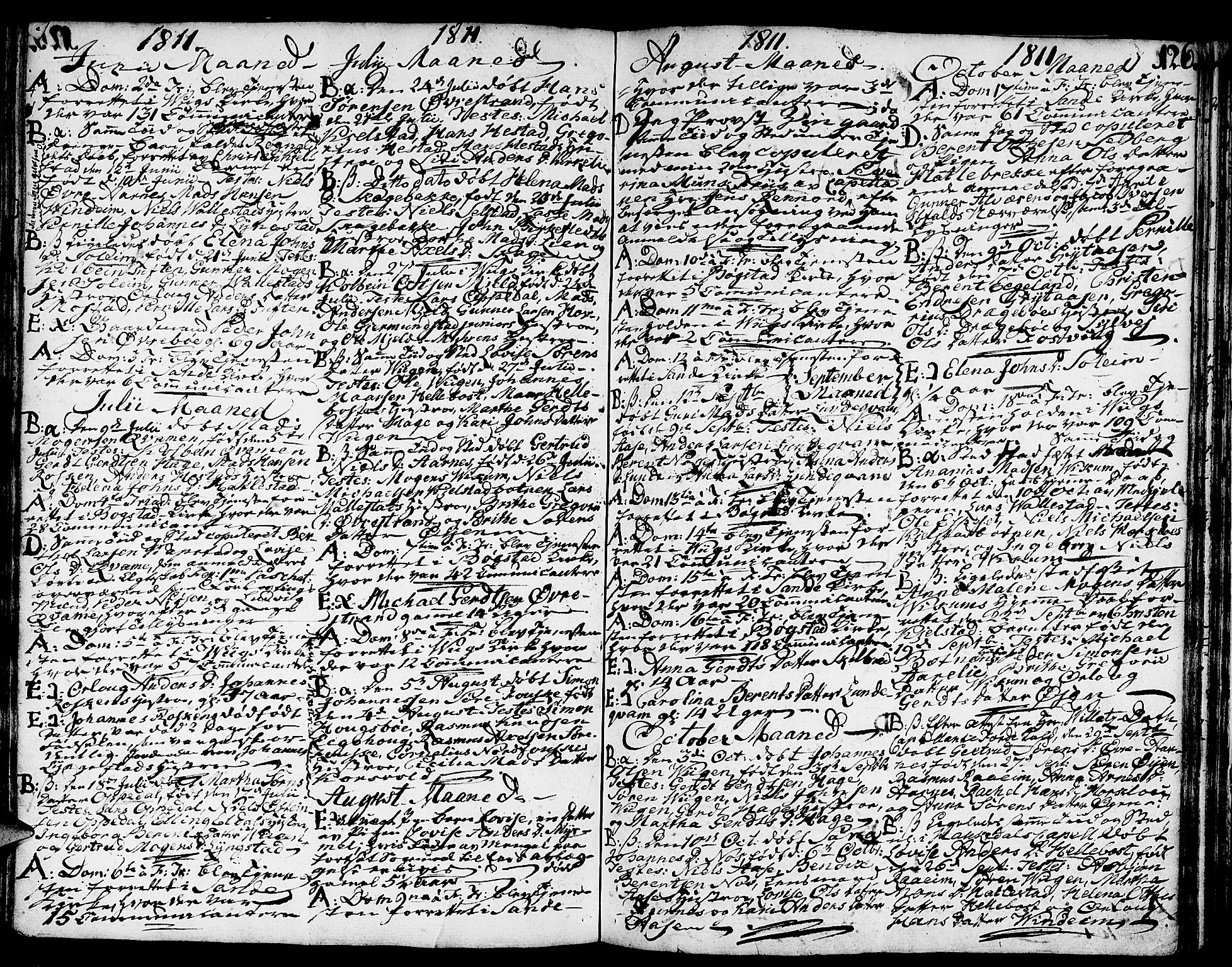 Gaular sokneprestembete, AV/SAB-A-80001/H/Haa: Parish register (official) no. A 2, 1785-1821, p. 126