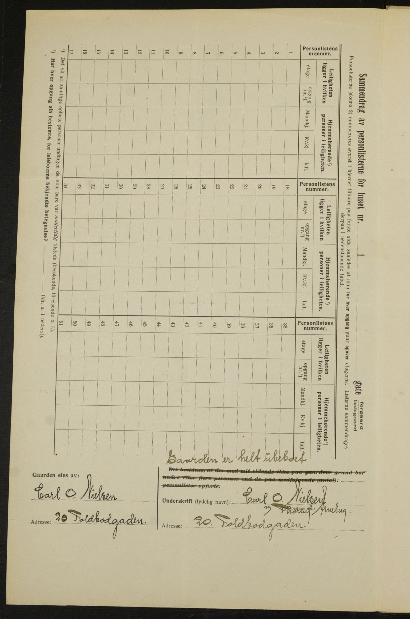 OBA, Municipal Census 1913 for Kristiania, 1913, p. 96994