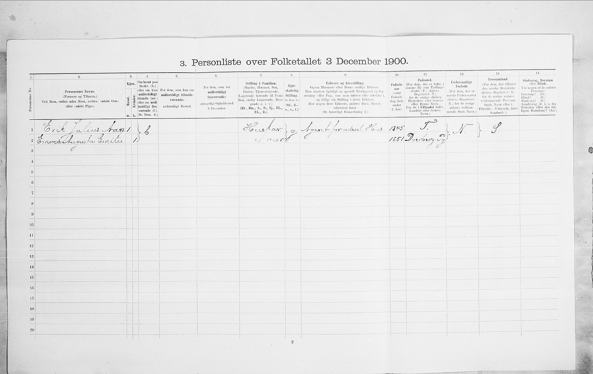 SAO, 1900 census for Kristiania, 1900, p. 83334