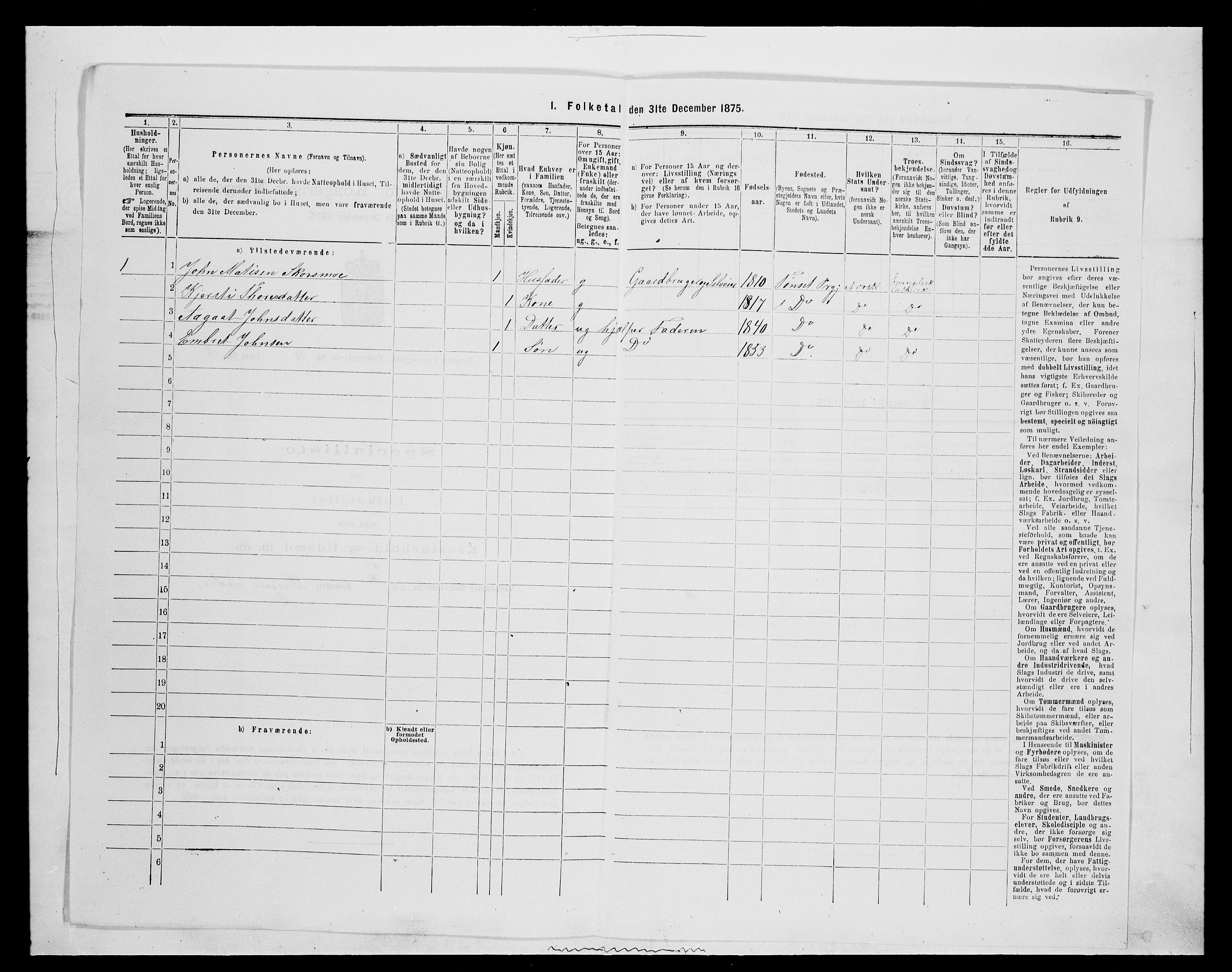 SAH, 1875 census for 0437P Tynset, 1875, p. 979