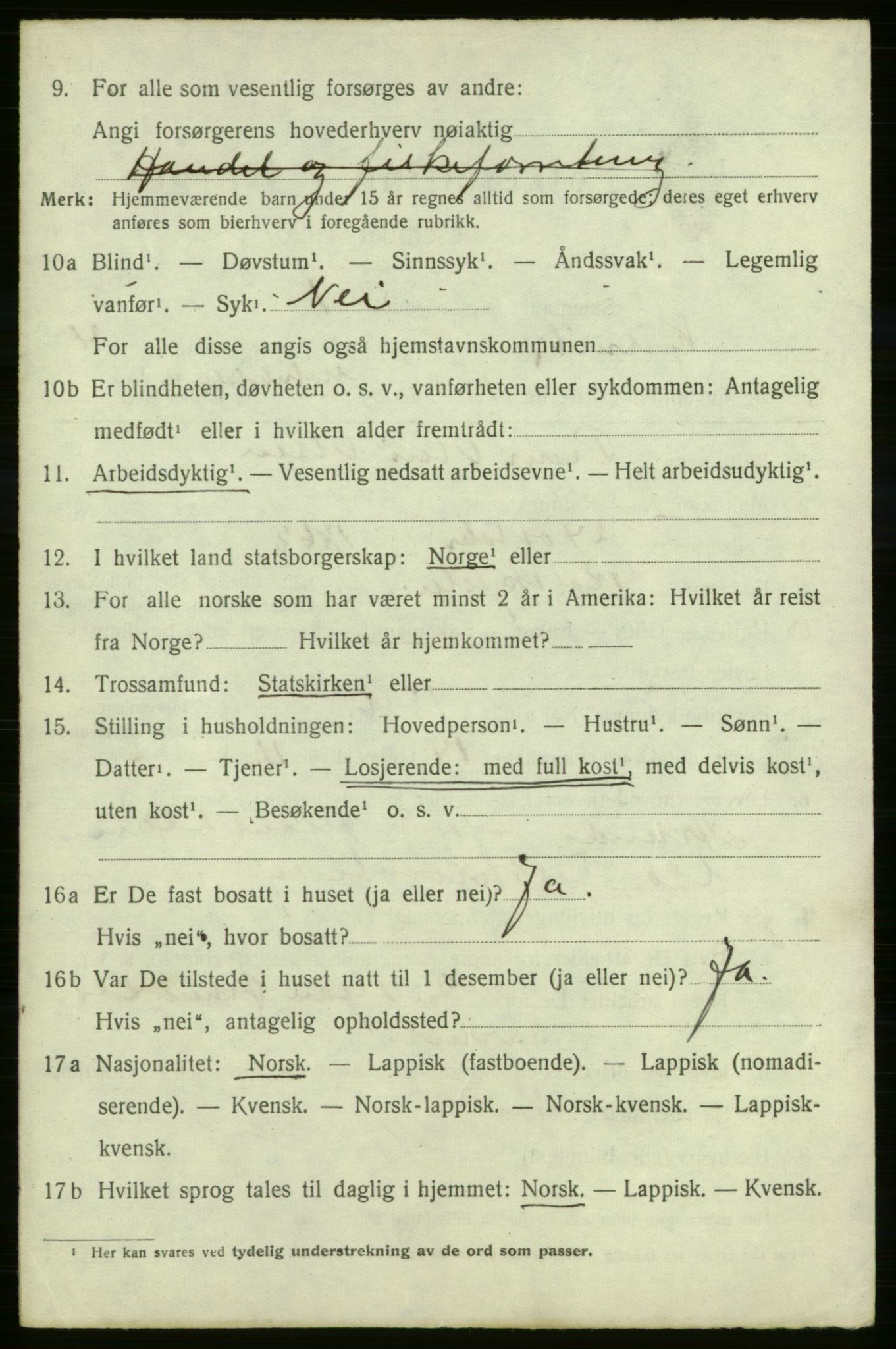 SATØ, 1920 census for Kjelvik, 1920, p. 1900