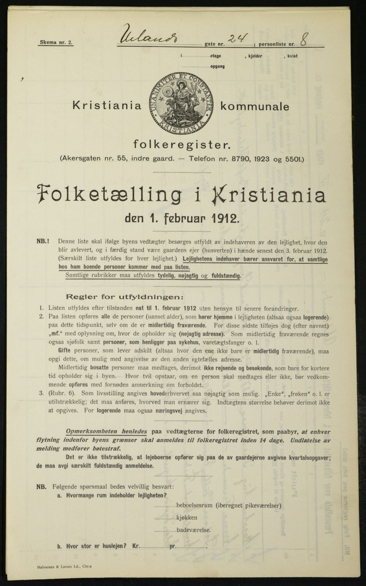 OBA, Municipal Census 1912 for Kristiania, 1912, p. 118691