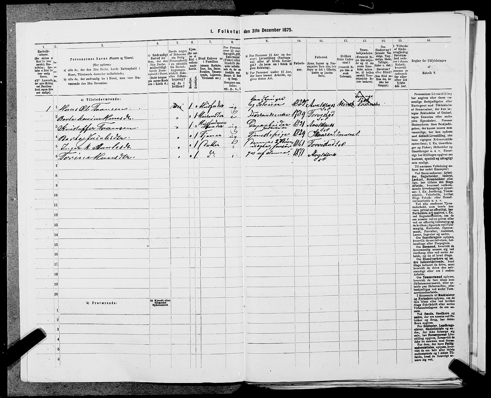 SAST, 1875 census for 1147L Avaldsnes/Avaldsnes og Kopervik, 1875, p. 666