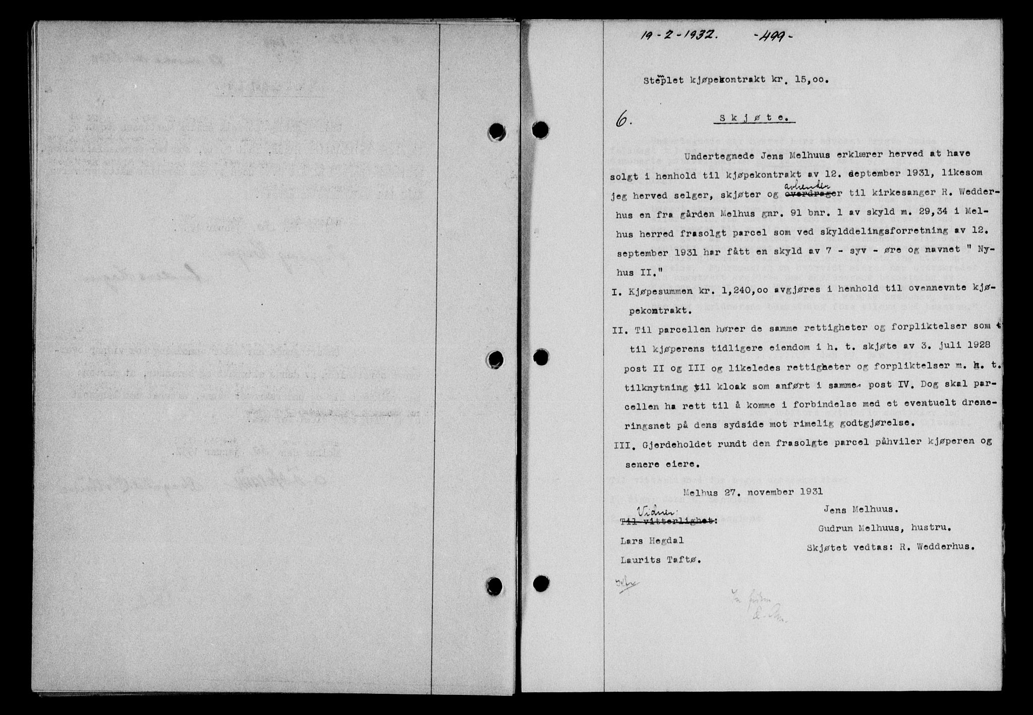 Gauldal sorenskriveri, SAT/A-0014/1/2/2C/L0042: Mortgage book no. 43-44, 1932-1933, Deed date: 19.02.1932