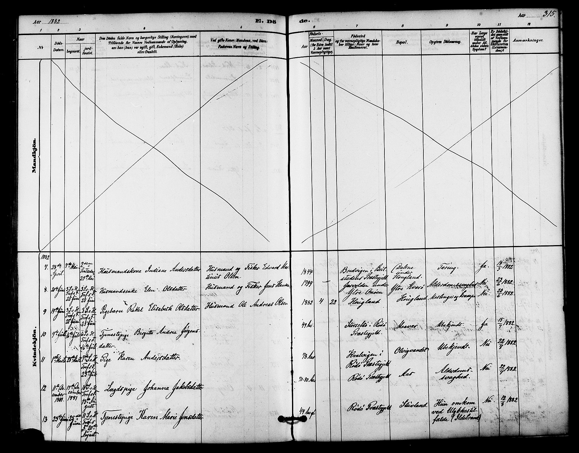 Ministerialprotokoller, klokkerbøker og fødselsregistre - Nordland, SAT/A-1459/839/L0568: Parish register (official) no. 839A05, 1880-1902, p. 315