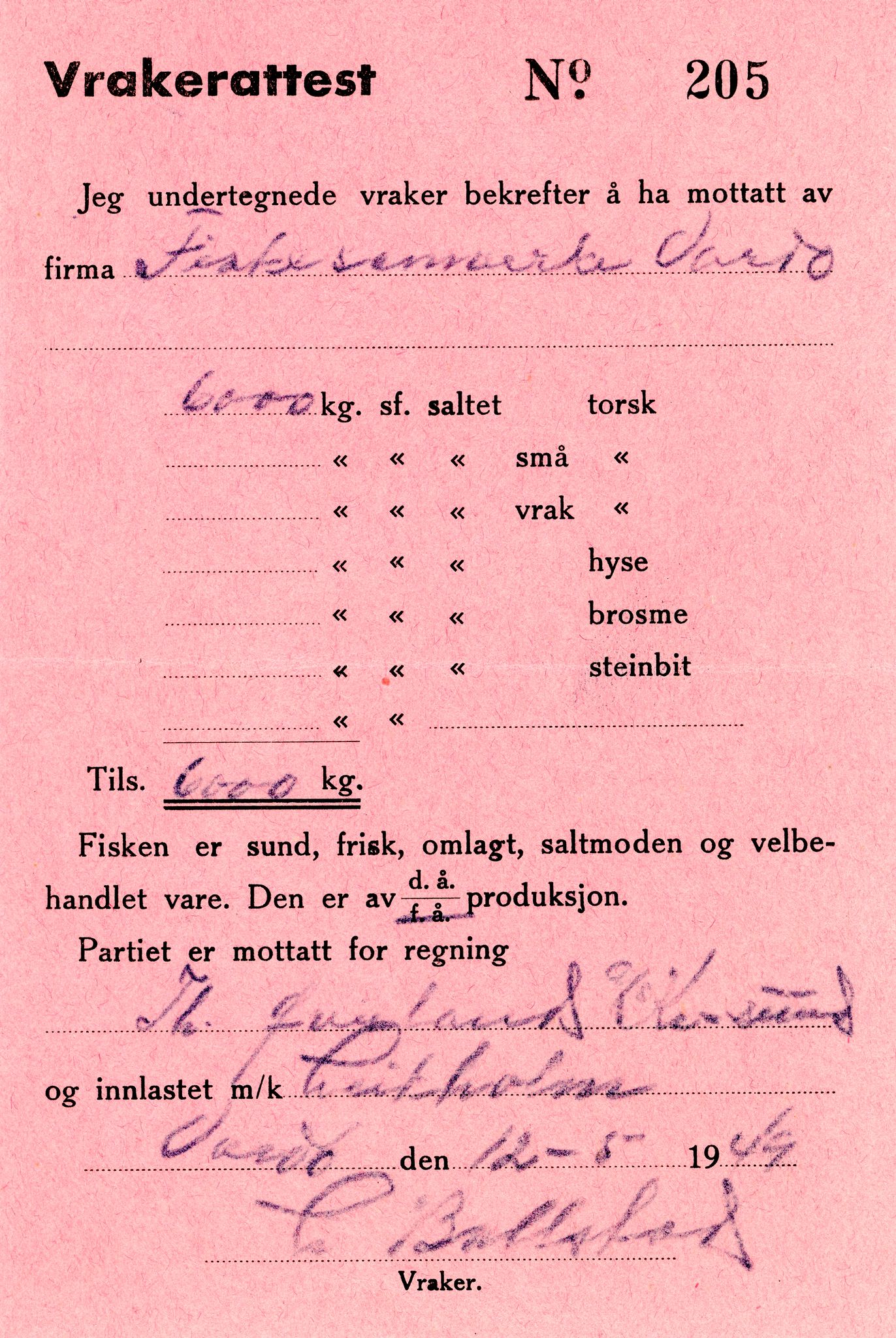 Vardø Fiskersamvirkelag, VAMU/A-0037/D/Da/L0006: Korrespondanse Re-St, 1947-1951