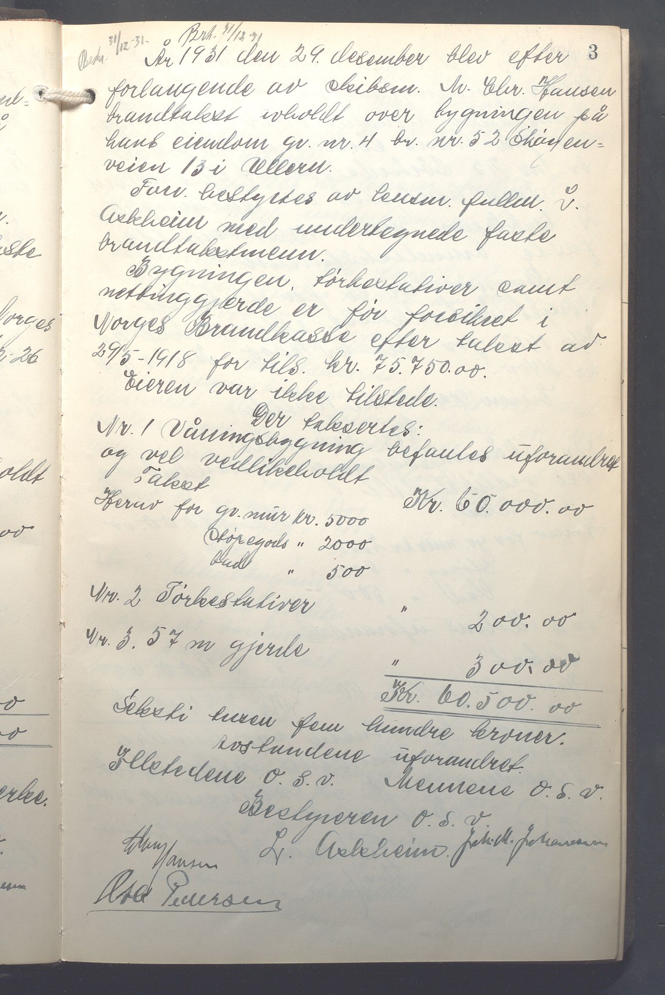 Lensmennene i Aker, OBA/A-10133/F/Fb/L0004: Branntakstprotokoll, 1931-1937, p. 3