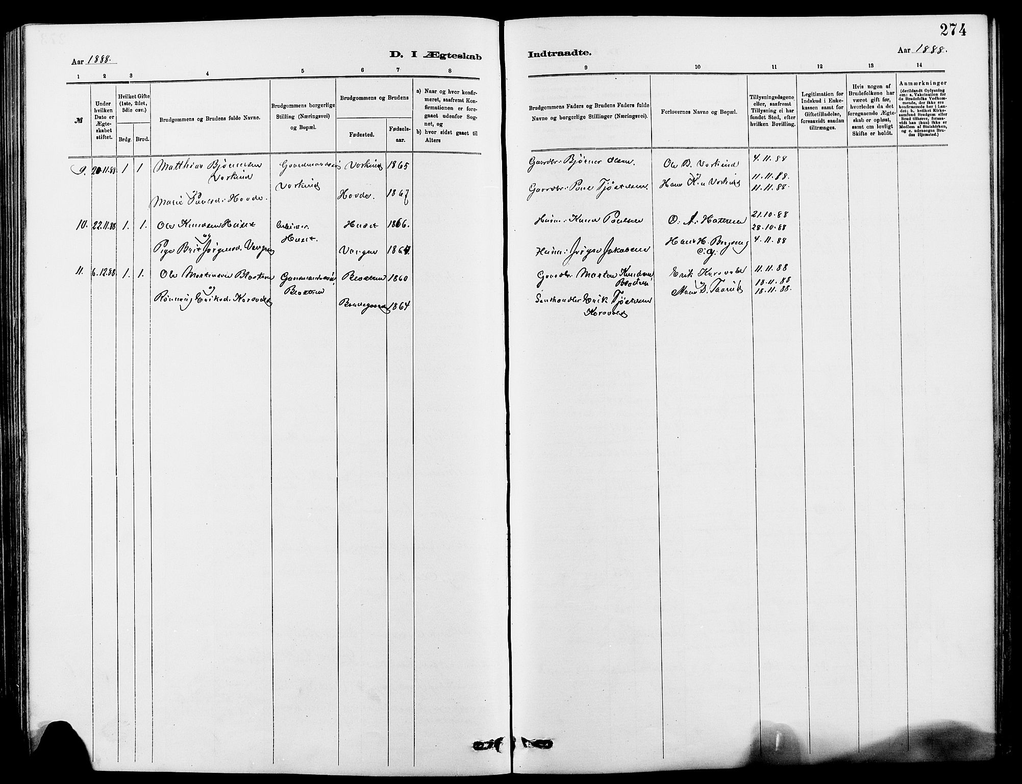 Dovre prestekontor, AV/SAH-PREST-066/H/Ha/Hab/L0002: Parish register (copy) no. 2, 1881-1907, p. 274